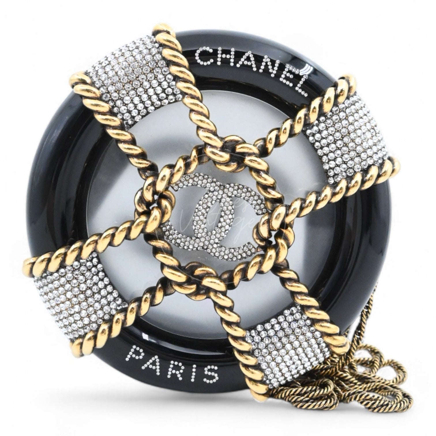 Chanel Rescue Wheel Resin Minaudiere Evening Bag GHW Black Series 25