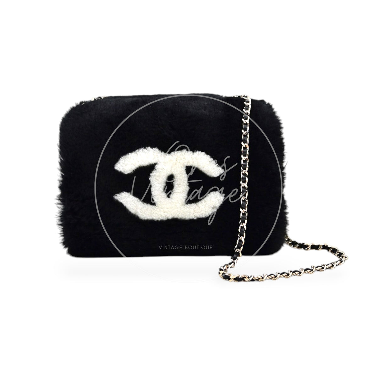 Chanel Coco Neige 25N Shearling Lambskin Muff Bag Series U3