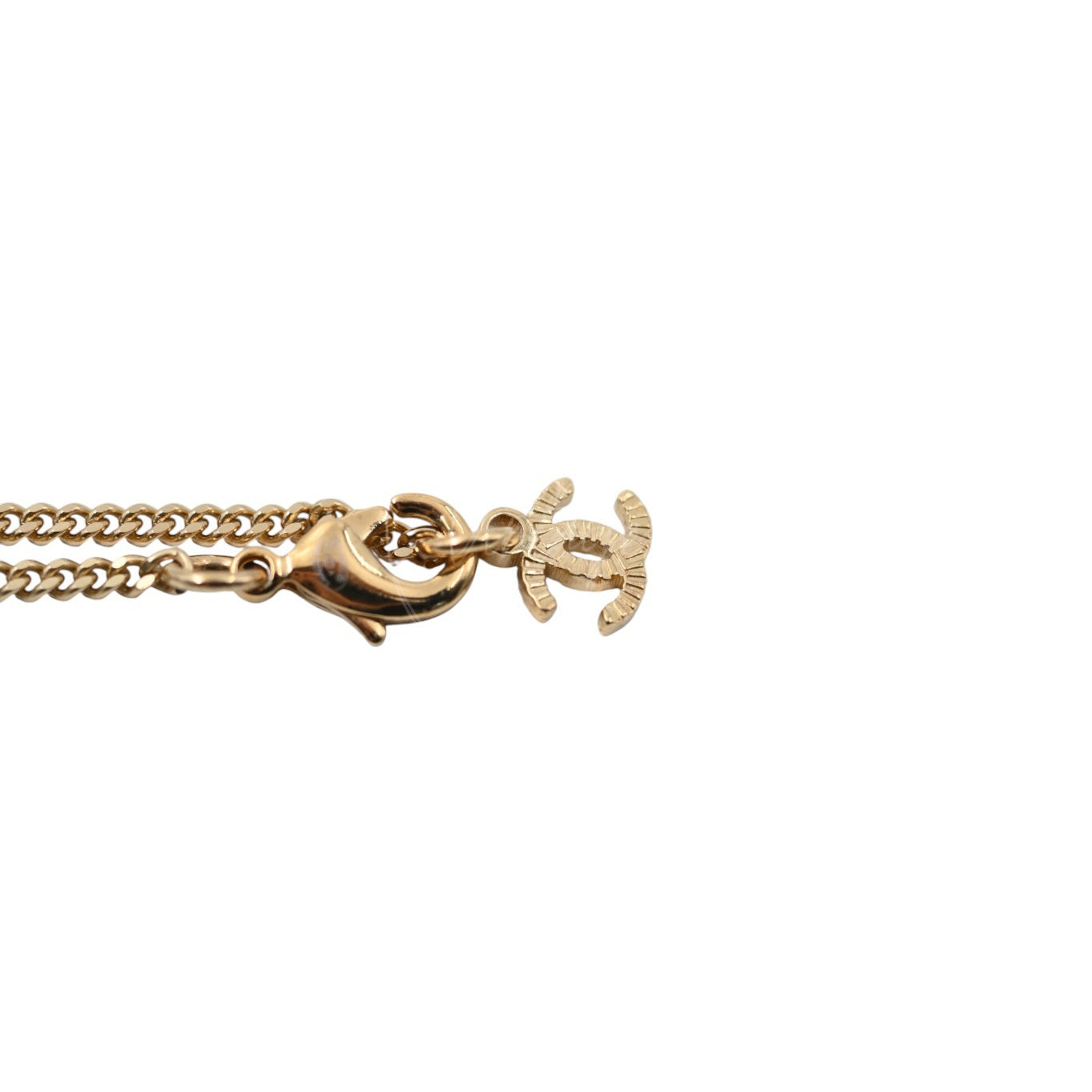 Chanel Lambskin CC Bow Necklace Black Gold Necklace