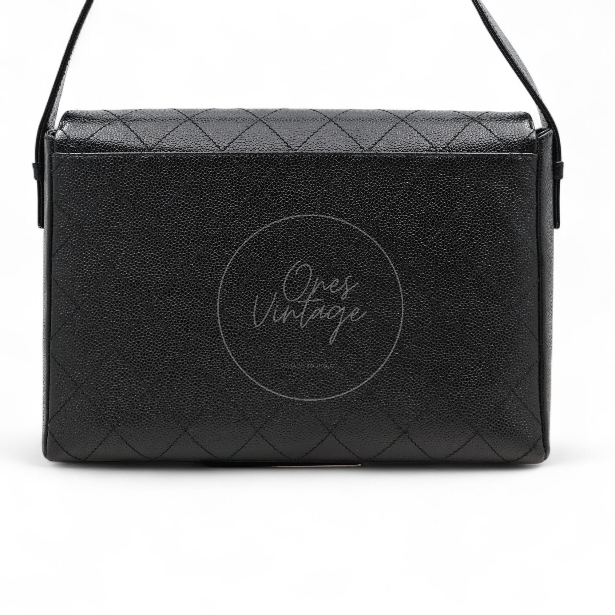 Chanel So Black Caviar Shoulder Bag GHW Black Series 5