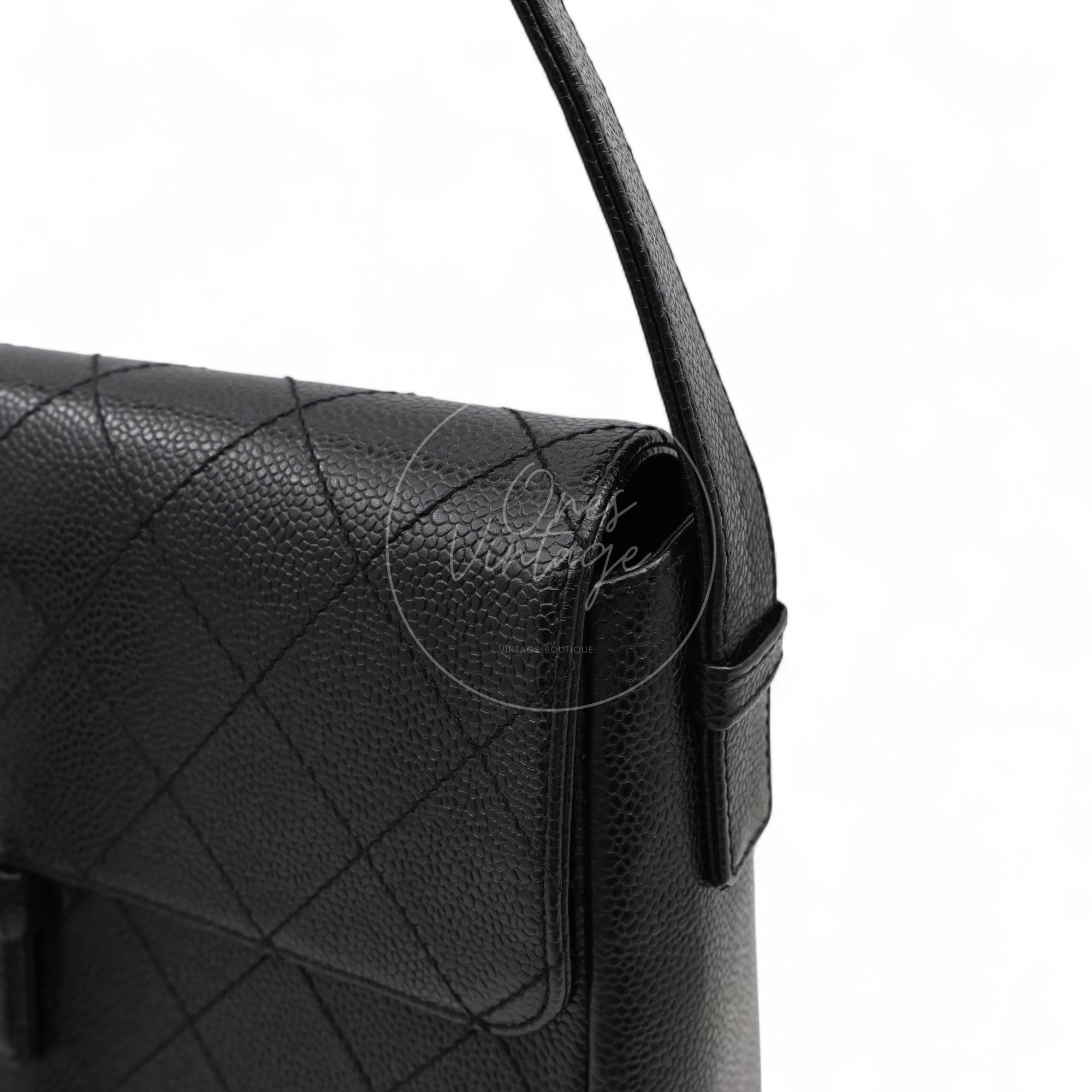 Chanel So Black Caviar Shoulder Bag GHW Black Series 5