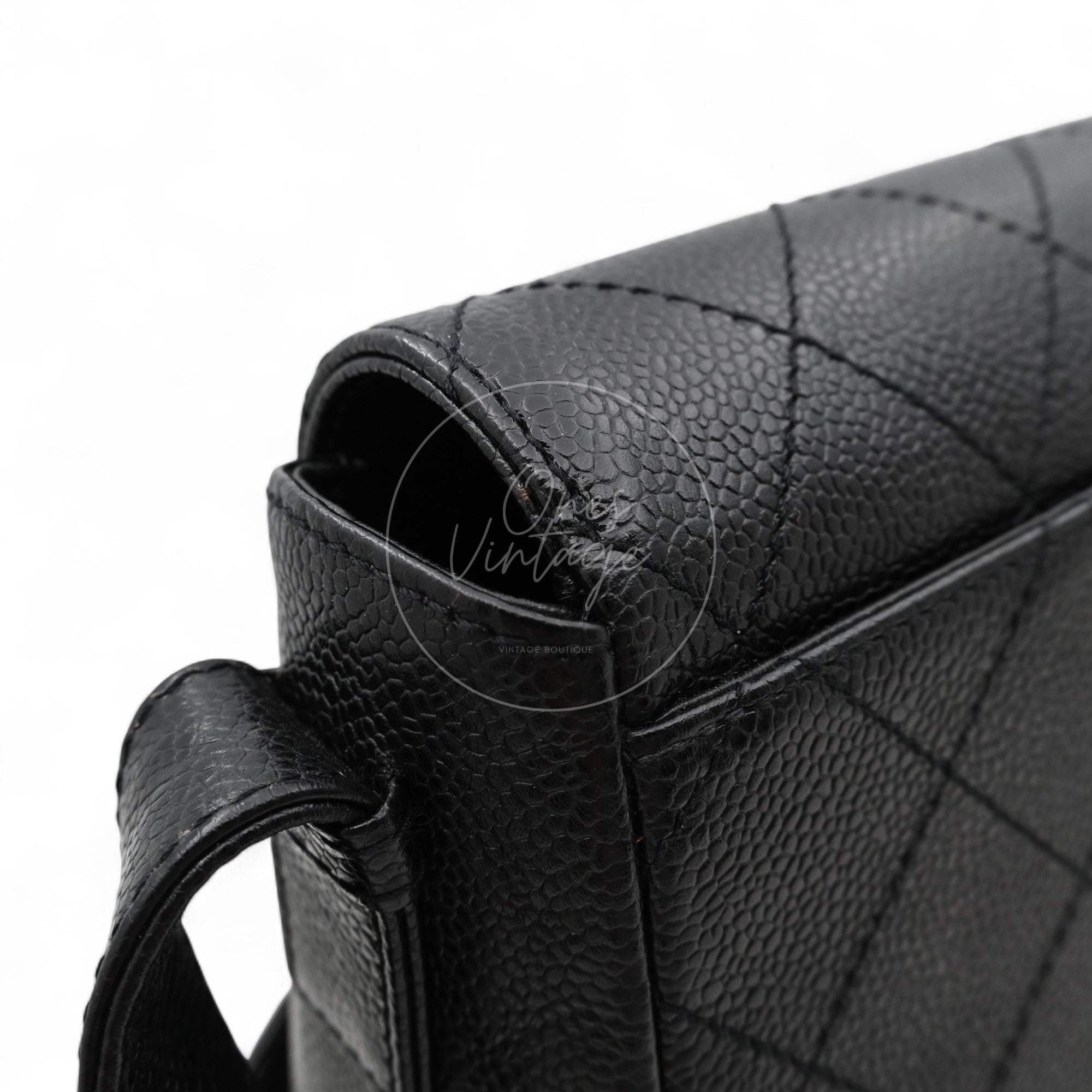 Chanel So Black Caviar Shoulder Bag GHW Black Series 5