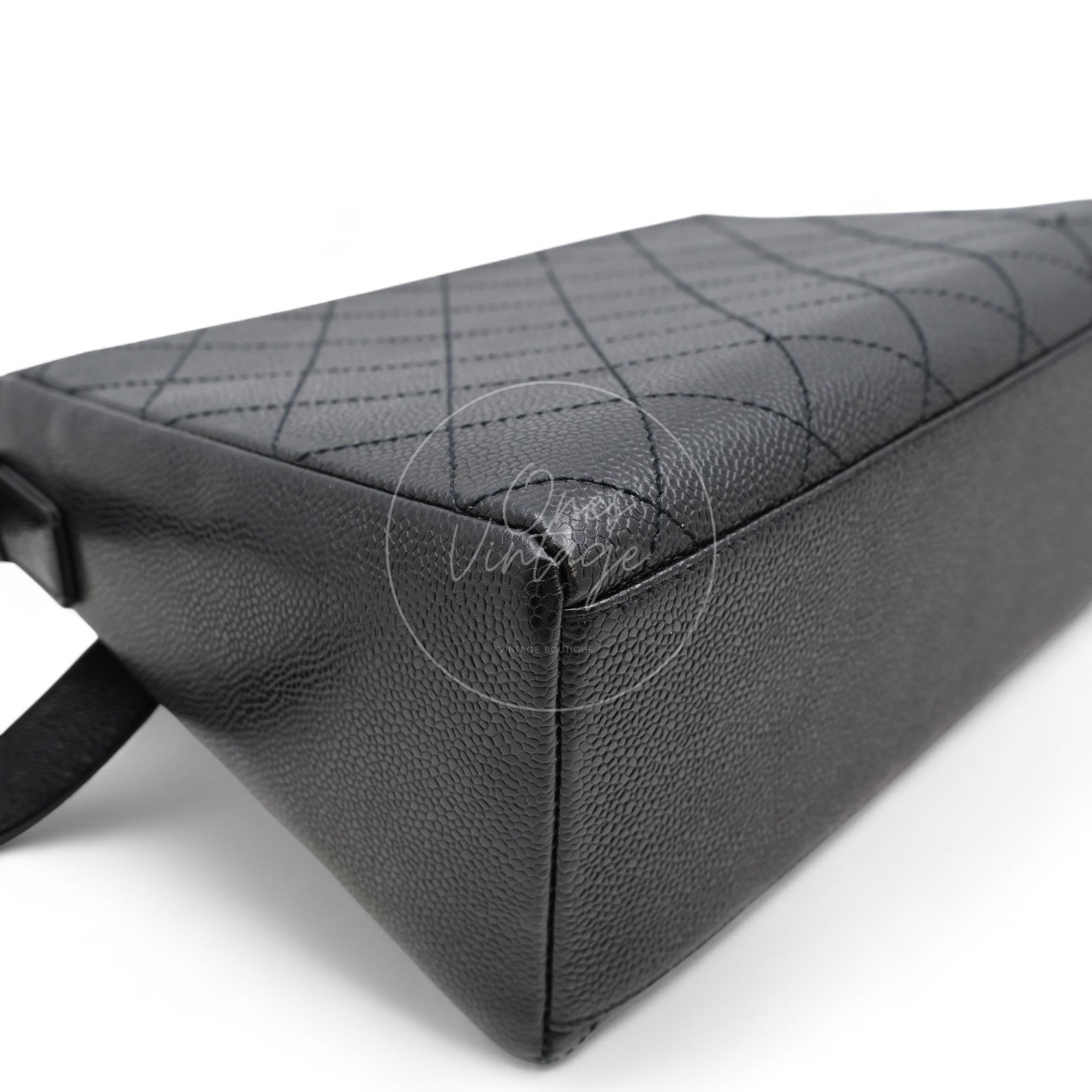 Chanel So Black Caviar Shoulder Bag GHW Black Series 5