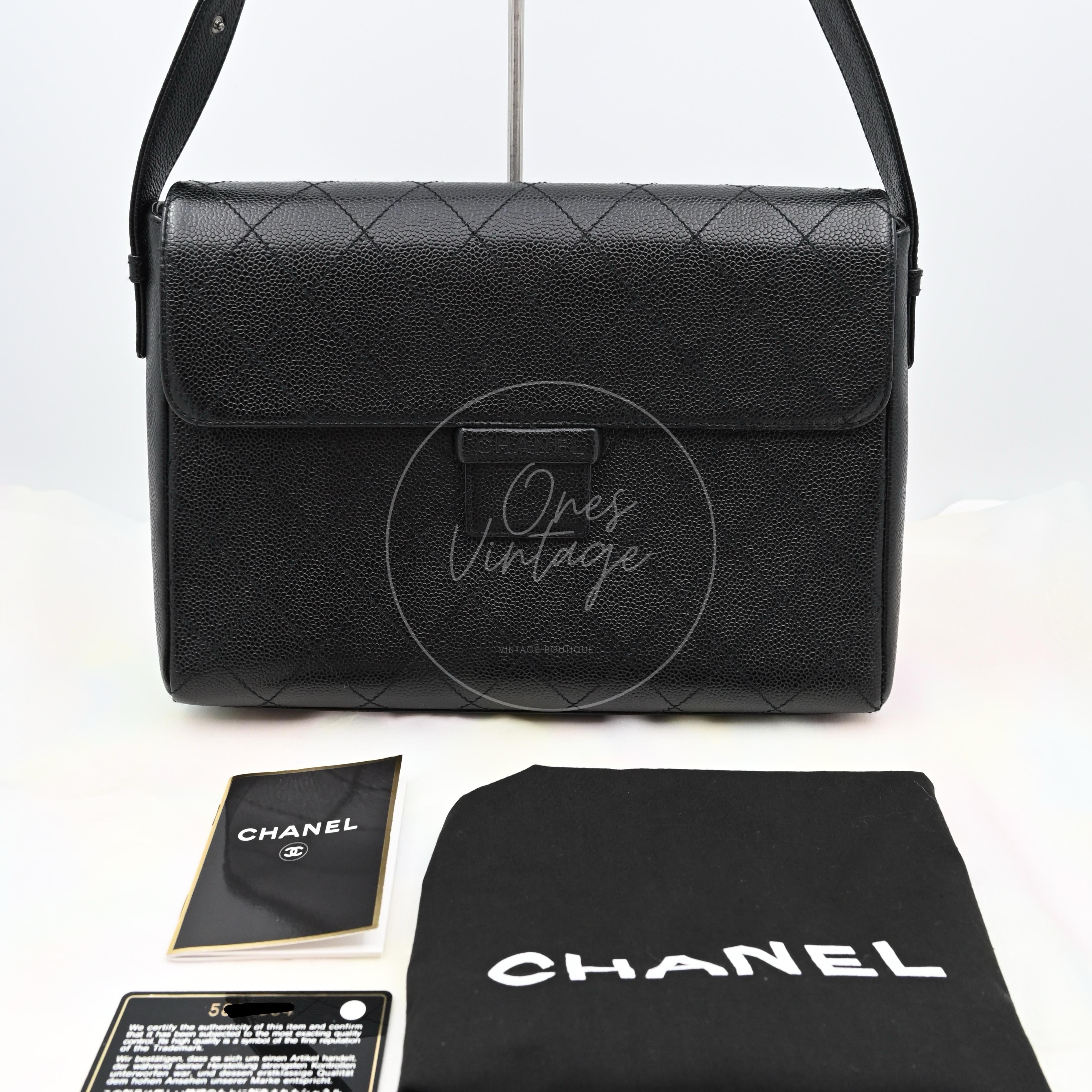 Chanel So Black Caviar Shoulder Bag GHW Black Series 5
