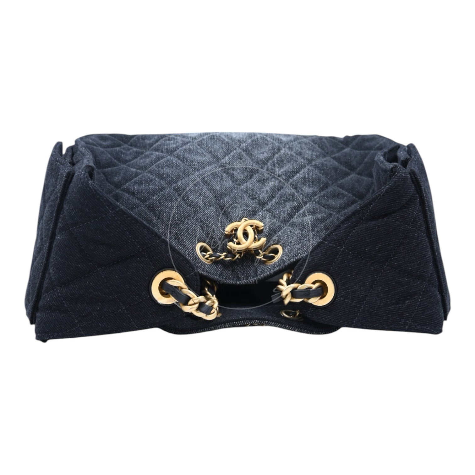 Chanel 25 Small Denim Dark Shoulder Bag GHW Black 2025