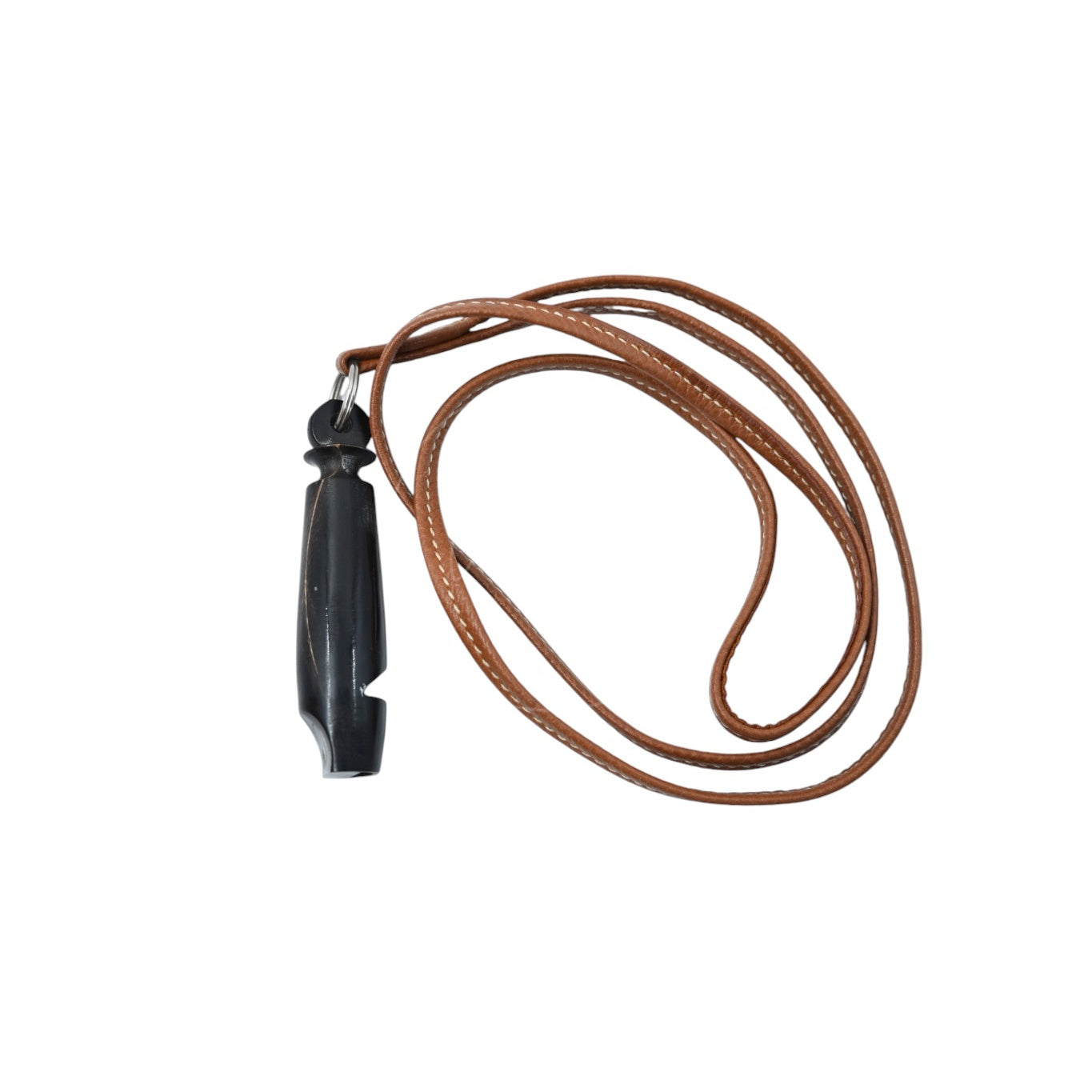 Hermes Wood Whistle Brown Necklace