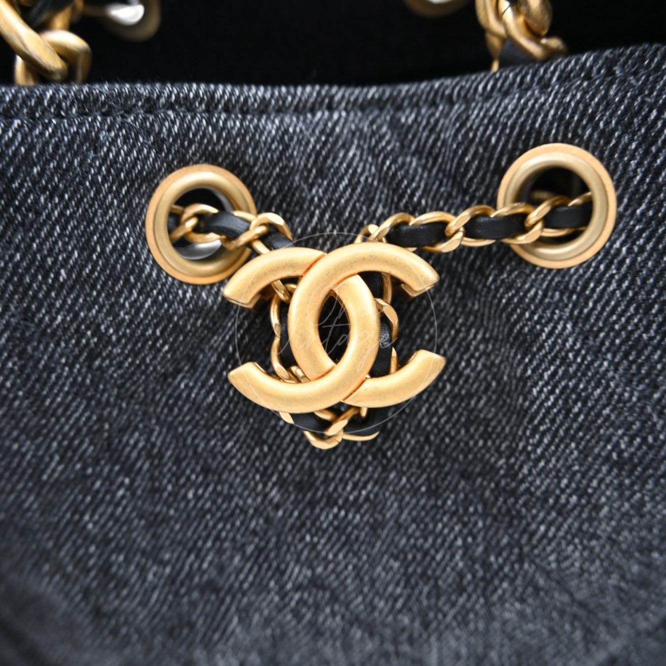 Chanel 25 Small Denim Dark Shoulder Bag GHW Black 2025