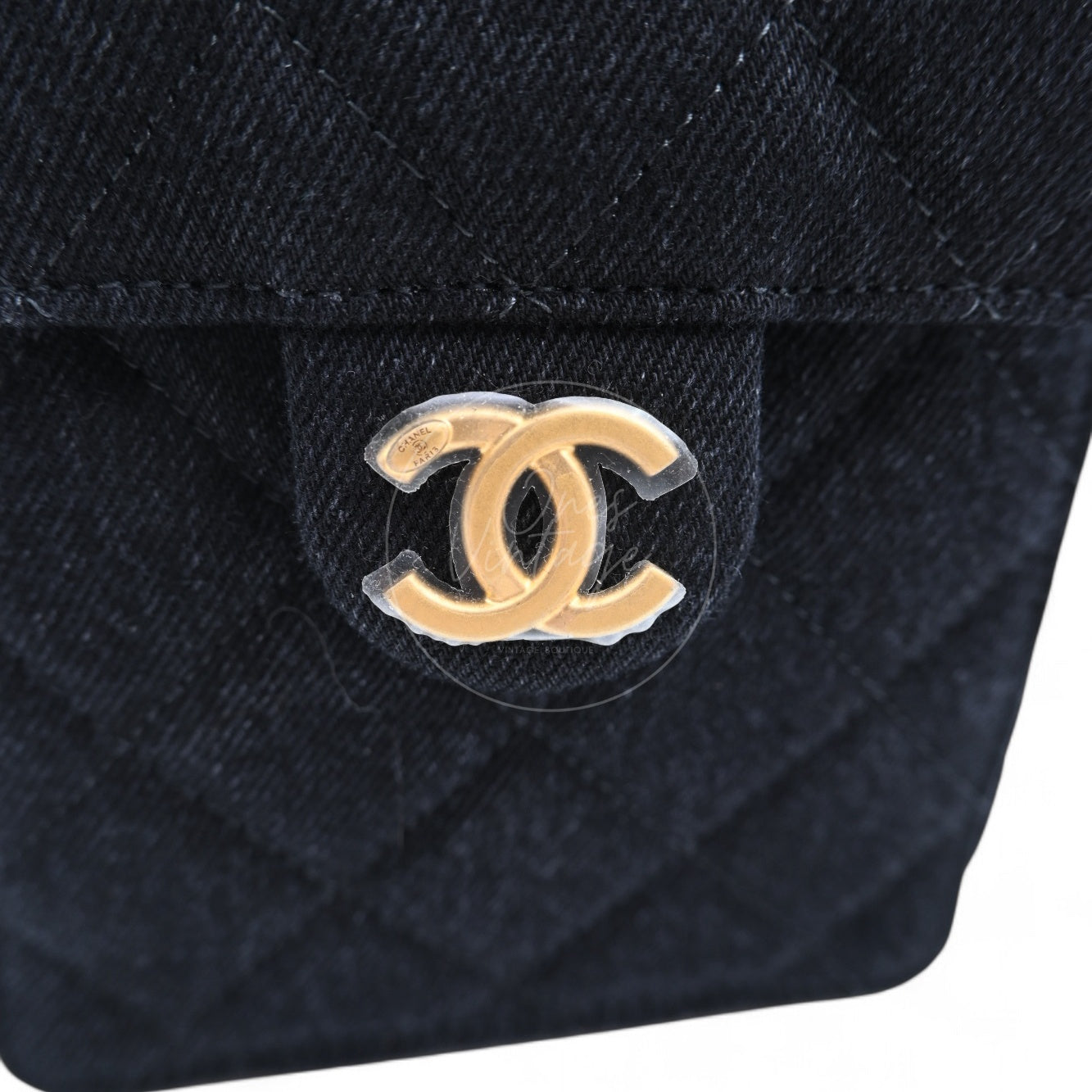 Chanel 25 Small Denim Dark Shoulder Bag GHW Black 2025