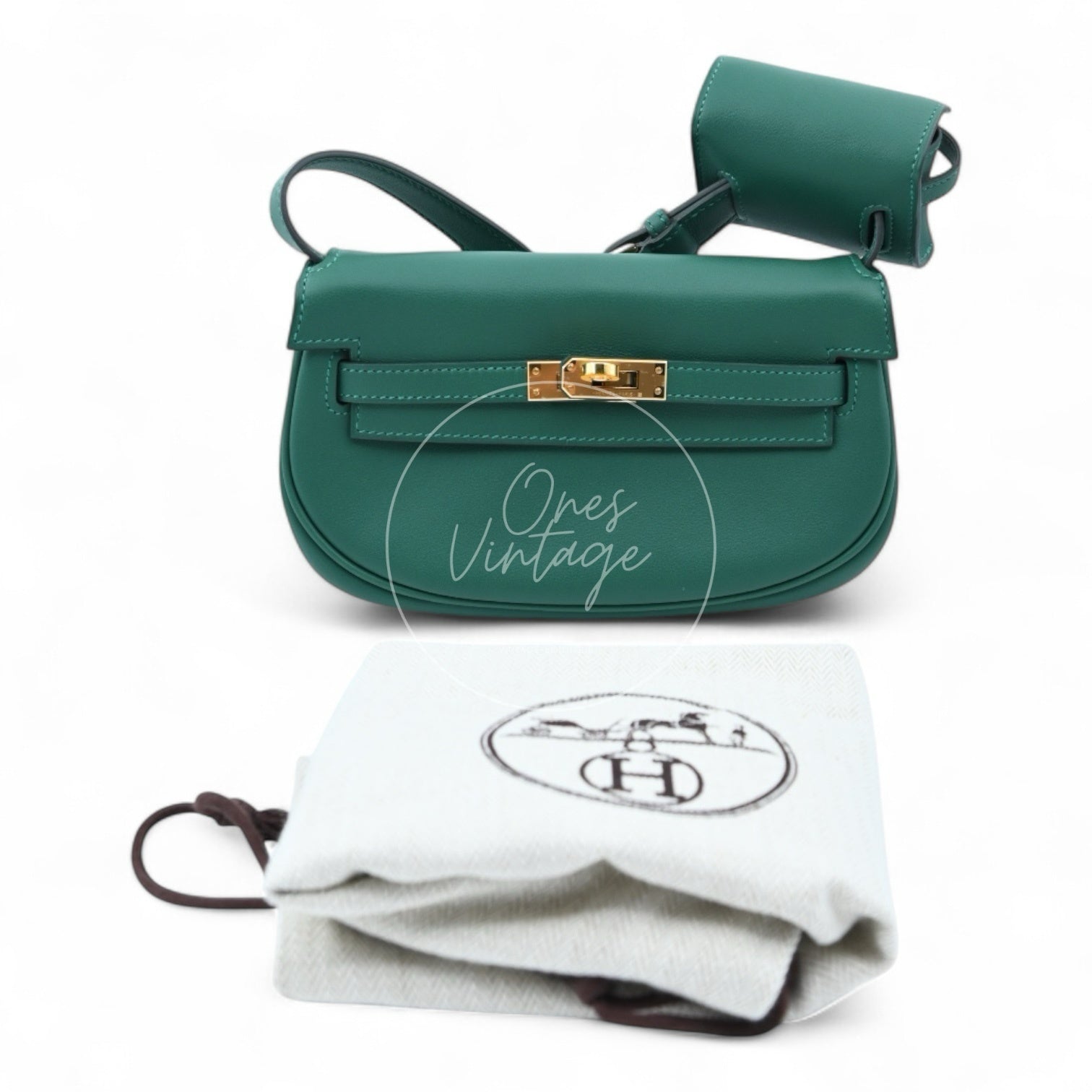 Hermes Kelly Moove Sweat GHW Vert Moyen Stamp W