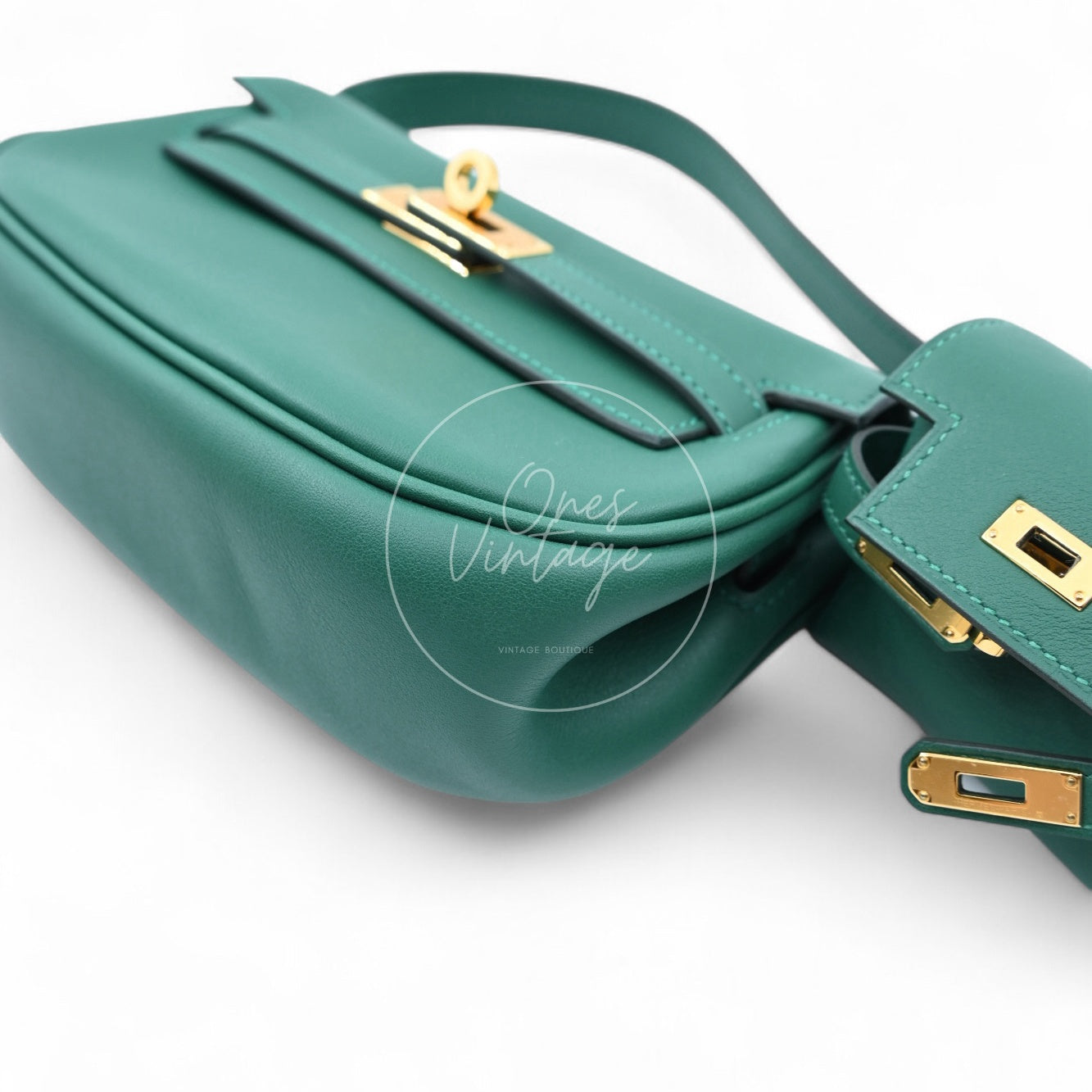 Hermes Kelly Moove Sweat GHW Vert Moyen Stamp W