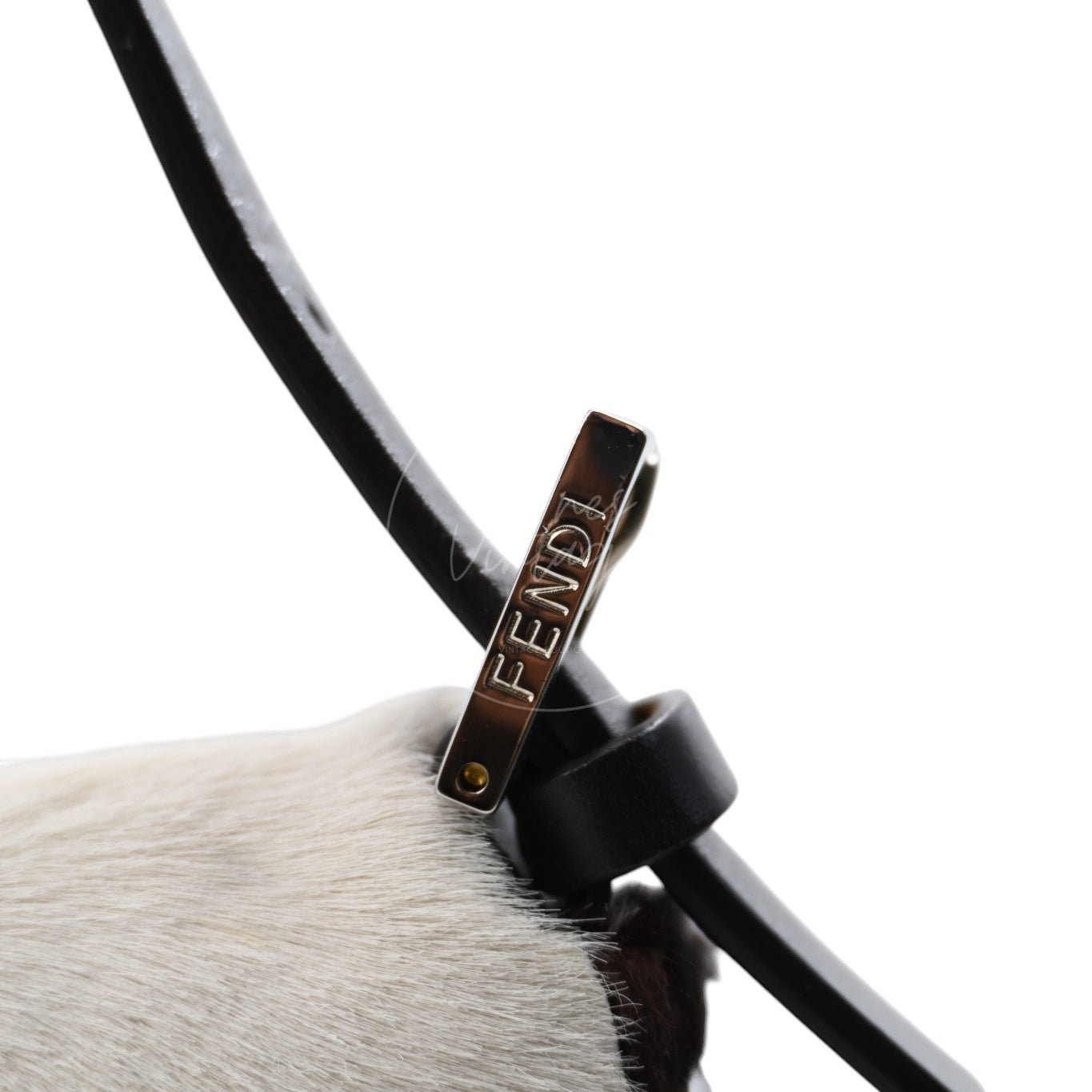 Fendi Cow Print Pony Hair Baguette PHW White Brown