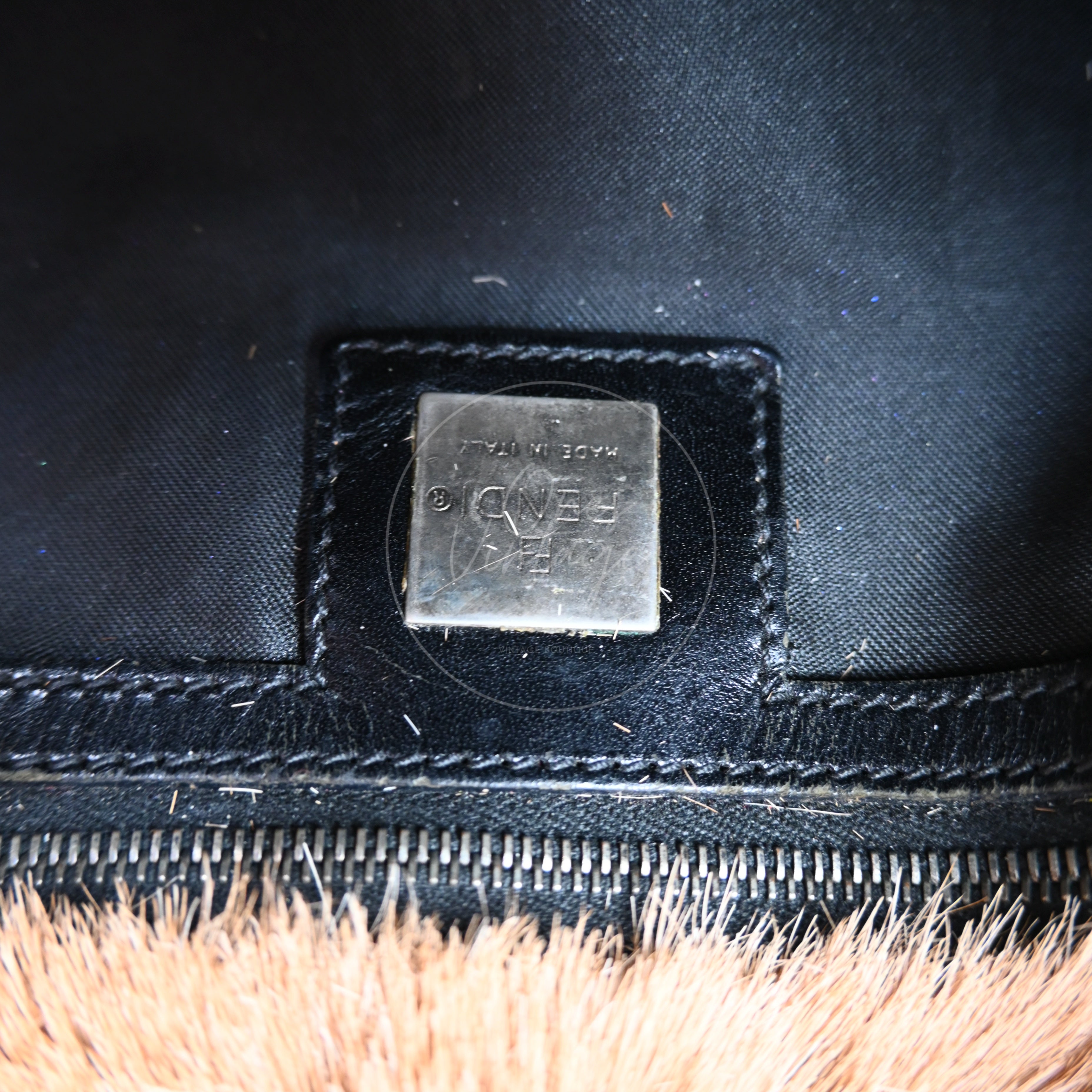 Fendi Mamma Baguette in Fur PHW Brown