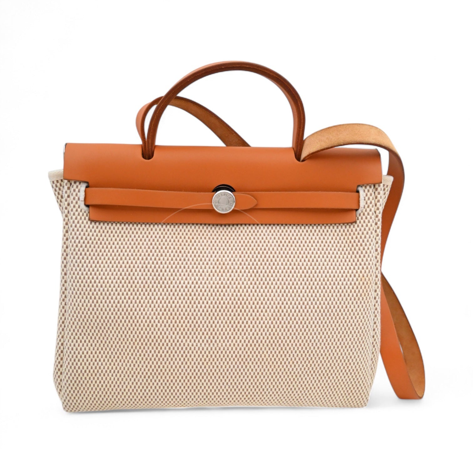 Hermes Herbag Zip 31 Vache Hunter/ Criss Viking PHW Beige Natural Square G
