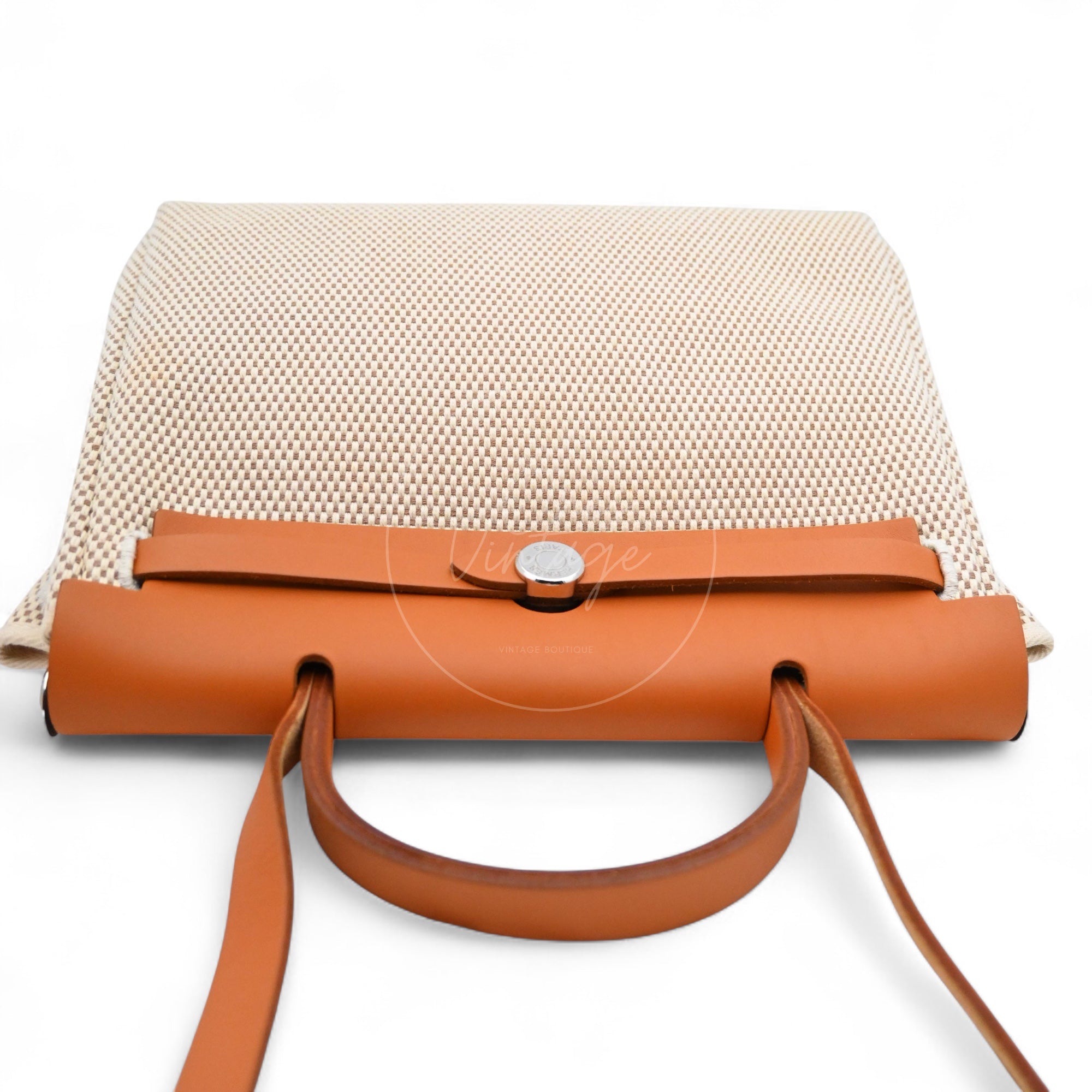 Hermes Herbag Zip 31 Vache Hunter/ Criss Viking PHW Beige Natural Square G