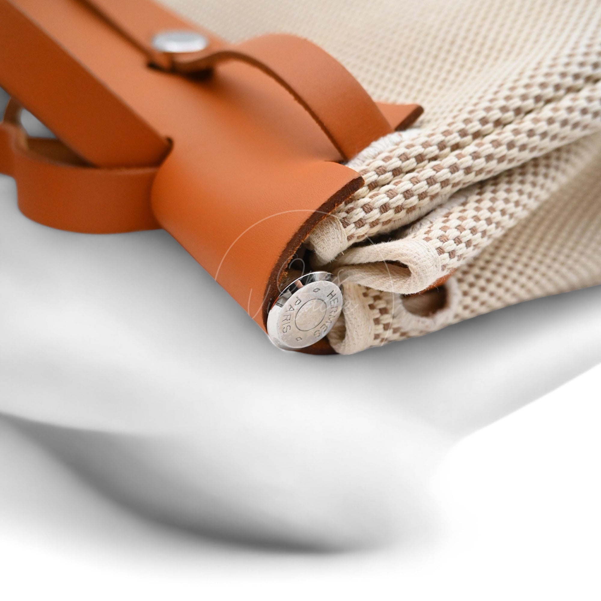 Hermes Herbag Zip 31 Vache Hunter/ Criss Viking PHW Beige Natural Square G