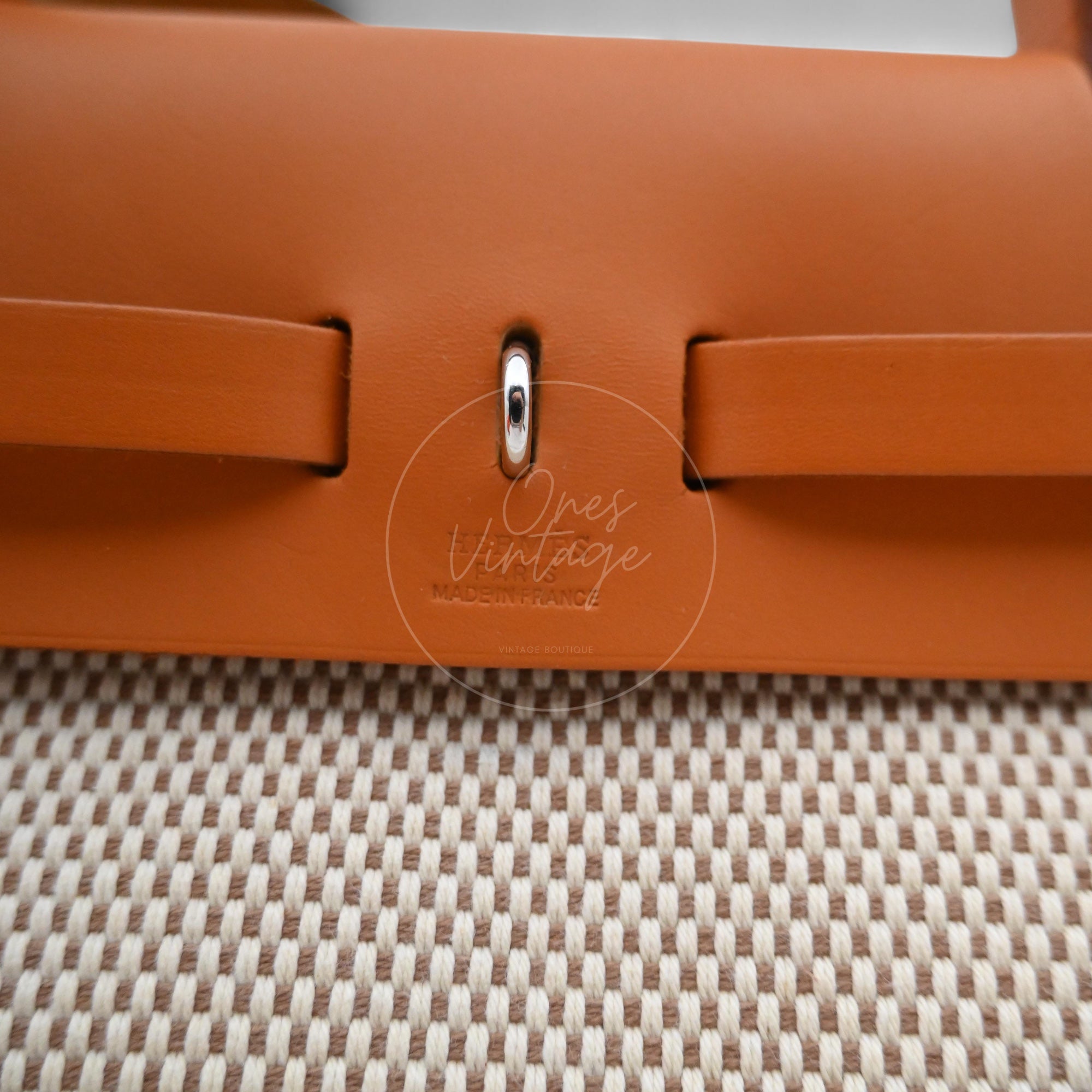 Hermes Herbag Zip 31 Vache Hunter/ Criss Viking PHW Beige Natural Square G