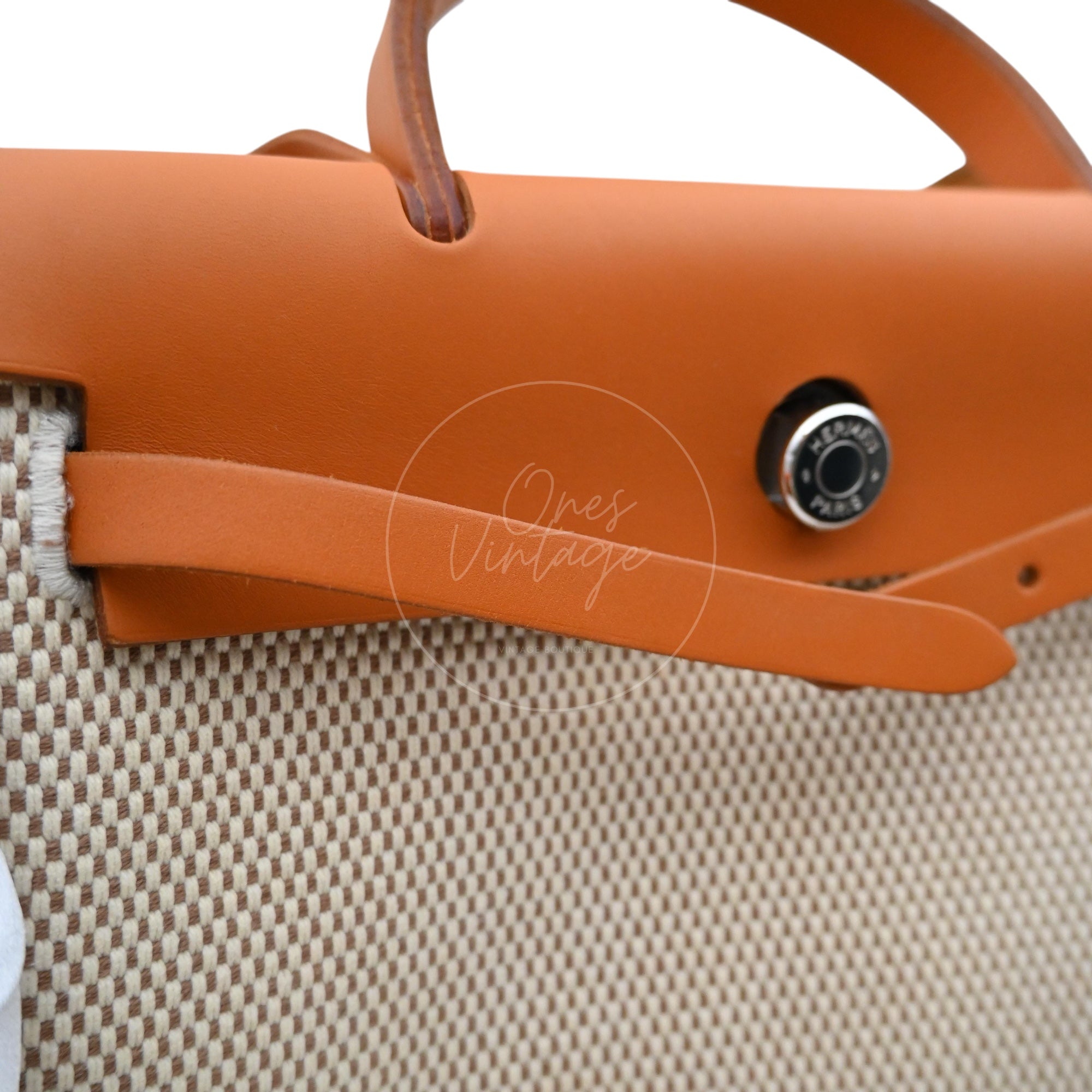 Hermes Herbag Zip 31 Vache Hunter/ Criss Viking PHW Beige Natural Square G