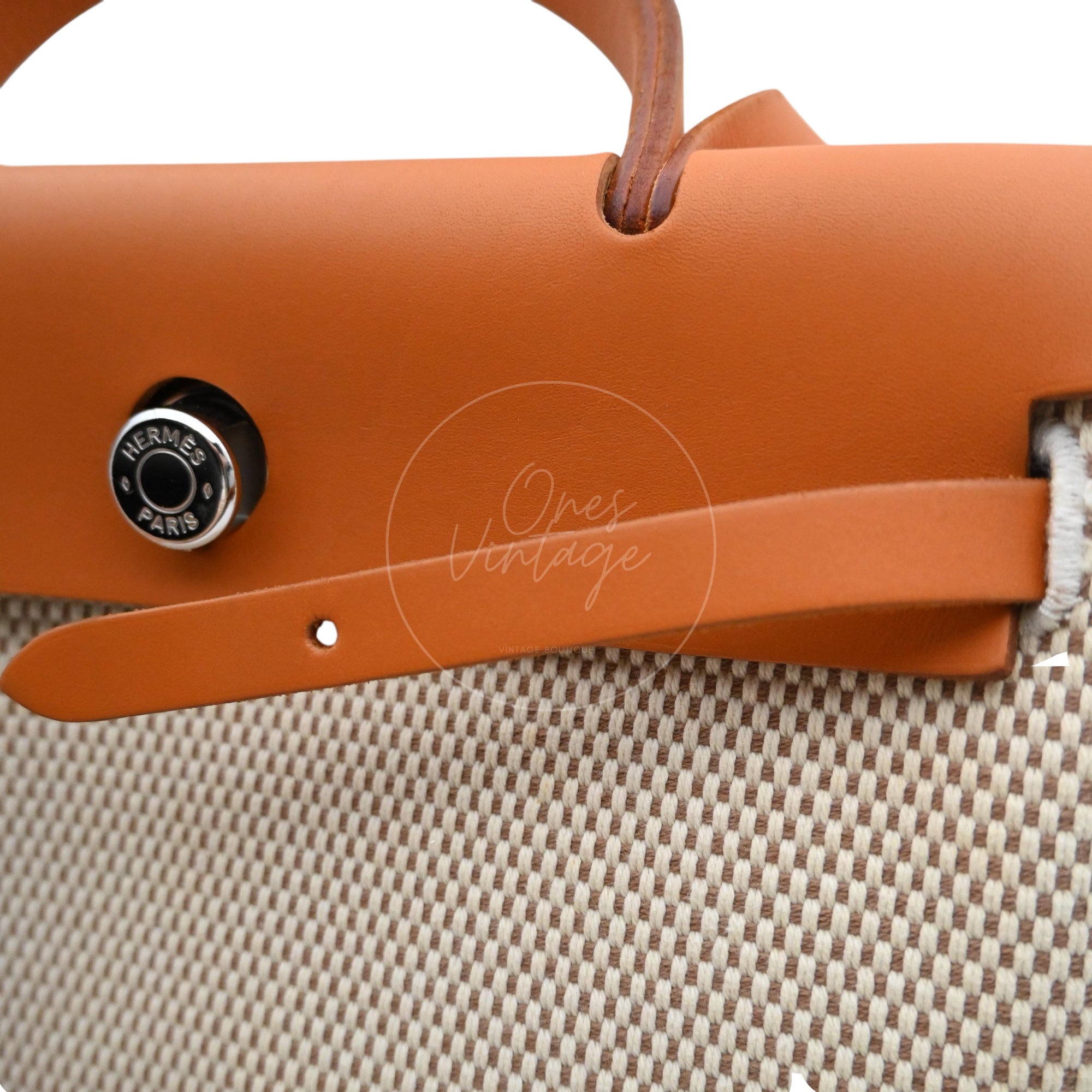 Hermes Herbag Zip 31 Vache Hunter/ Criss Viking PHW Beige Natural Square G