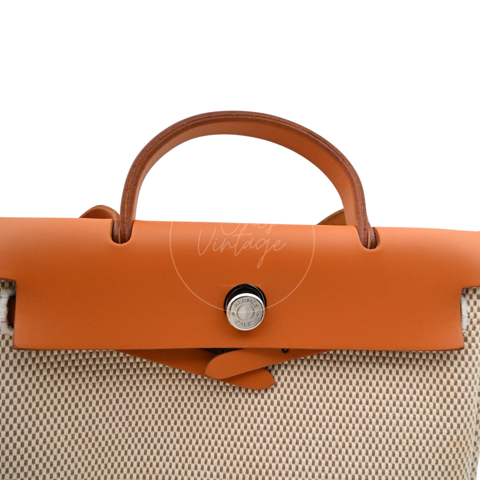 Hermes Herbag Zip 31 Vache Hunter/ Criss Viking PHW Beige Natural Square G