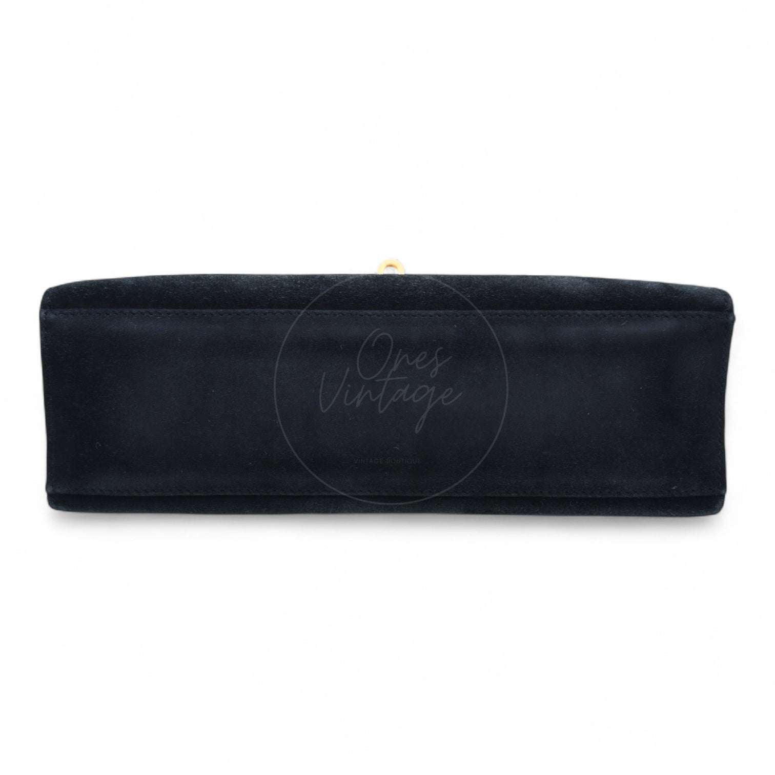 Hermes Kelly Pochette Suede GHW Black Square I