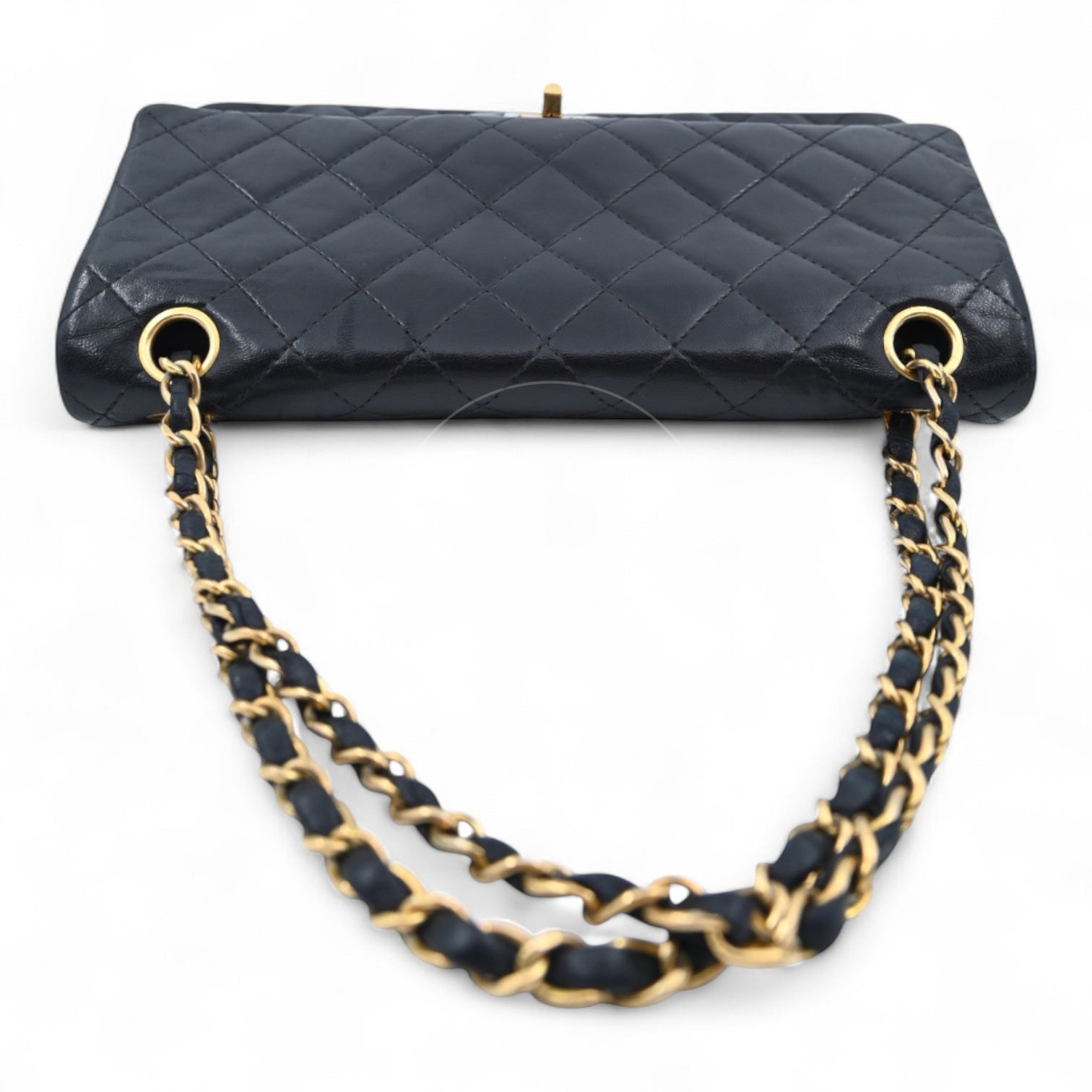 Chanel 2.55 Lambskin Double Flap Bag GHW Black