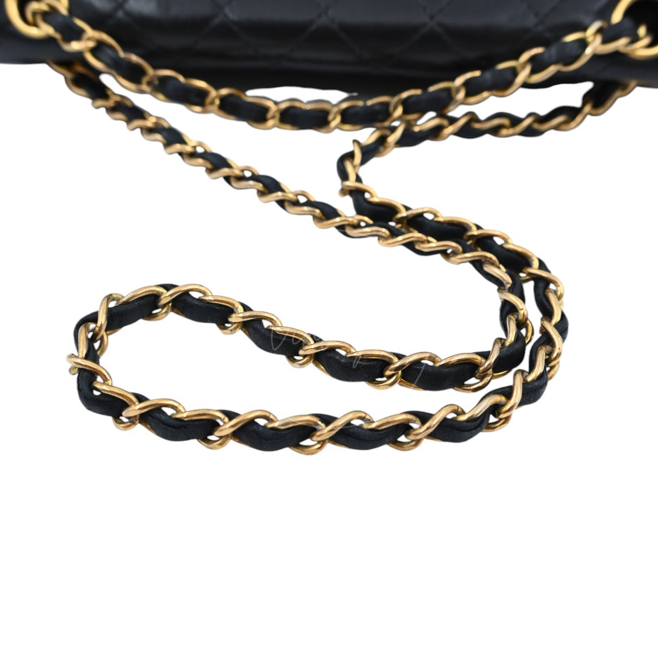Chanel 2.55 Lambskin Double Flap Bag GHW Black