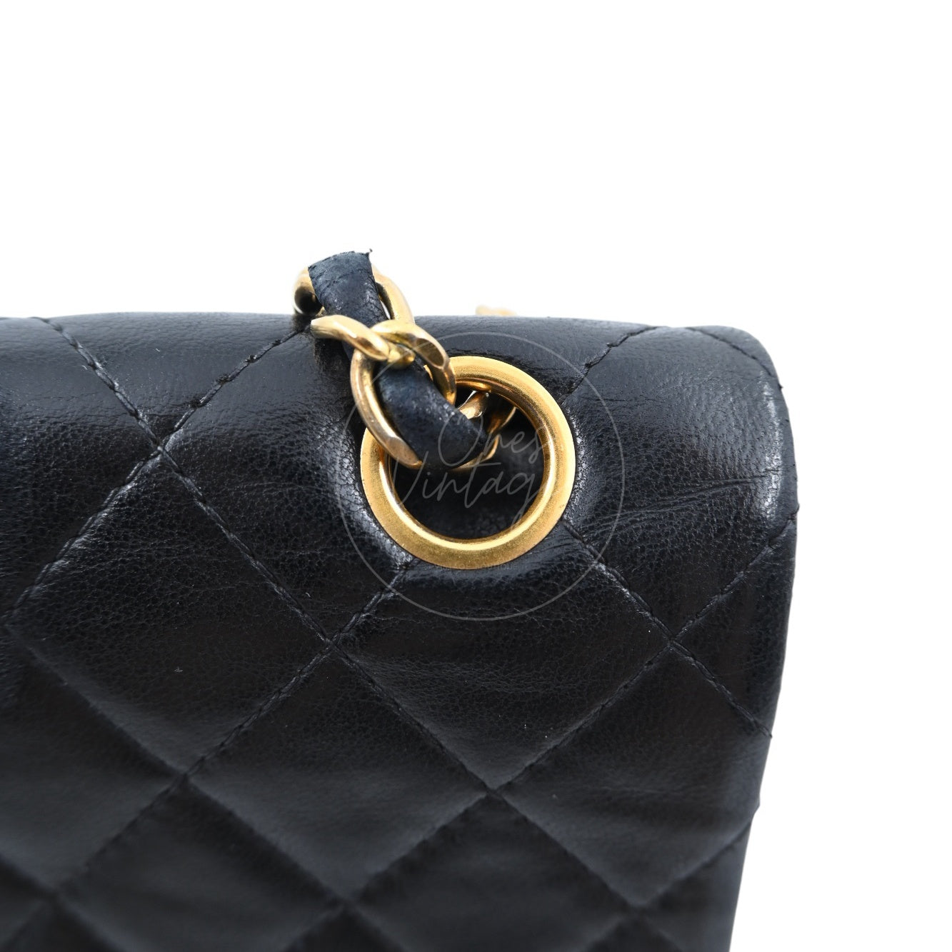 Chanel 2.55 Lambskin Double Flap Bag GHW Black