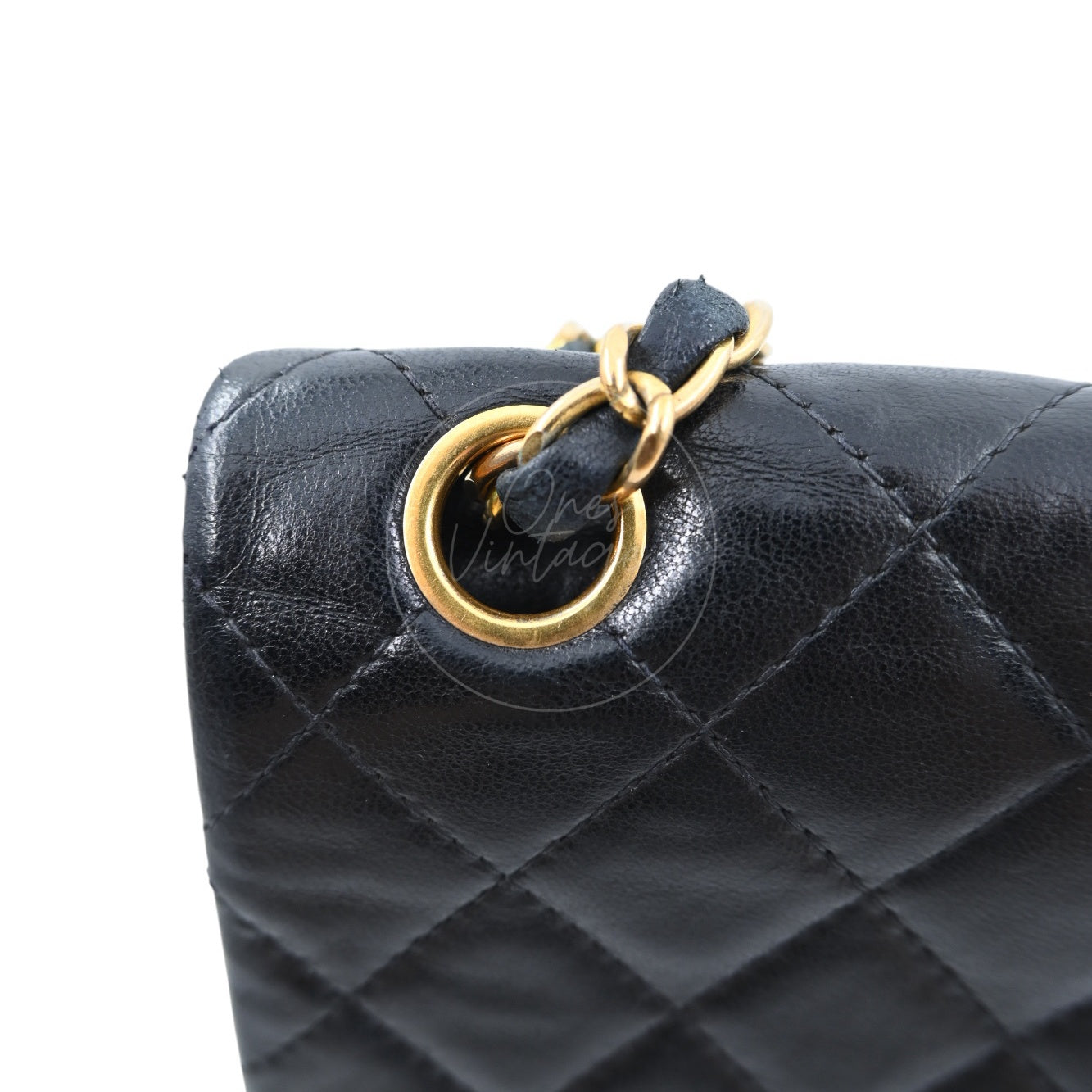 Chanel 2.55 Lambskin Double Flap Bag GHW Black