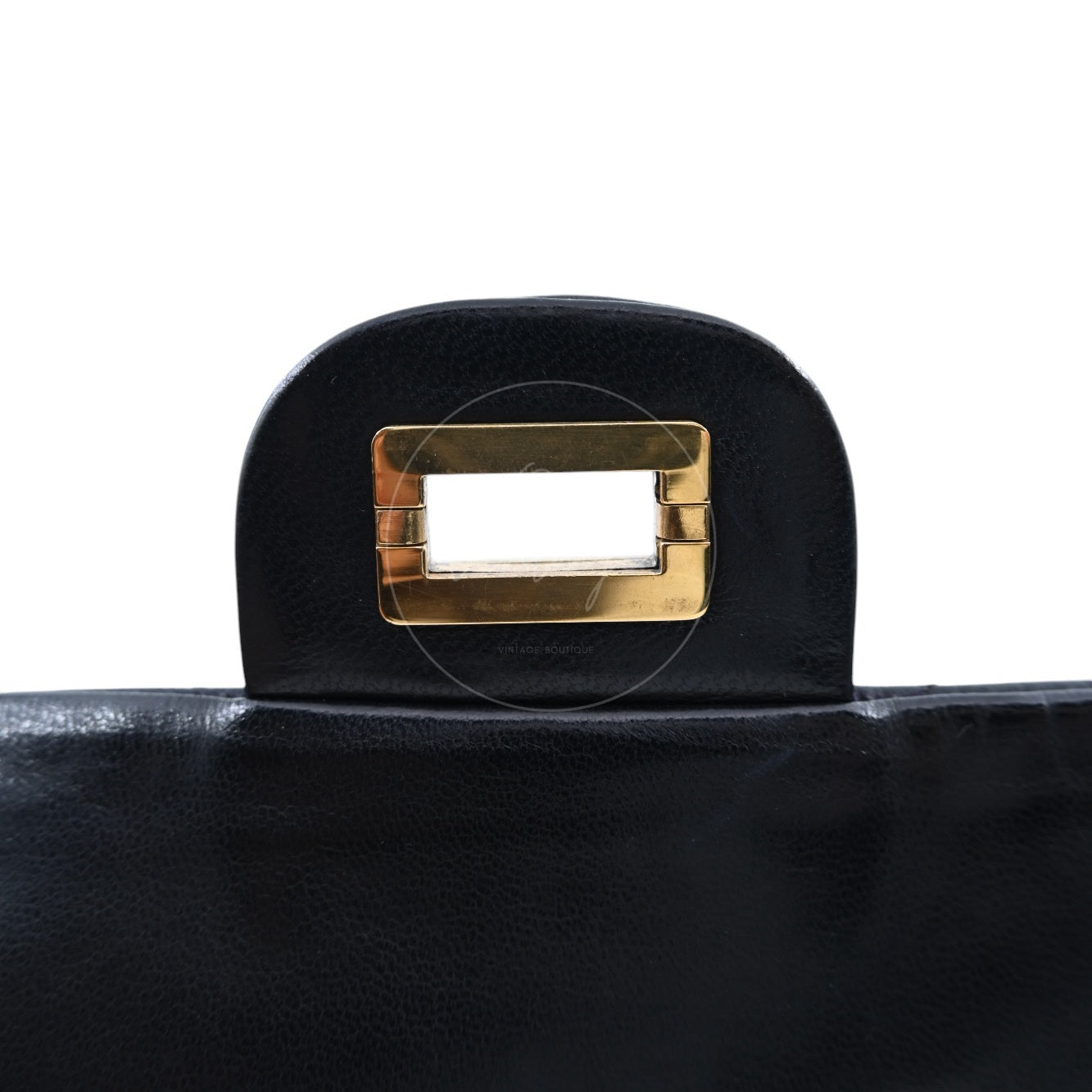 Chanel 2.55 Lambskin Double Flap Bag GHW Black