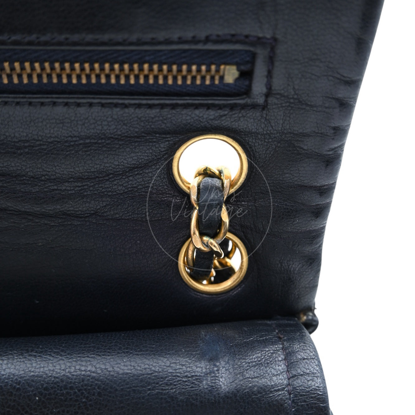 Chanel 2.55 Lambskin Double Flap Bag GHW Black
