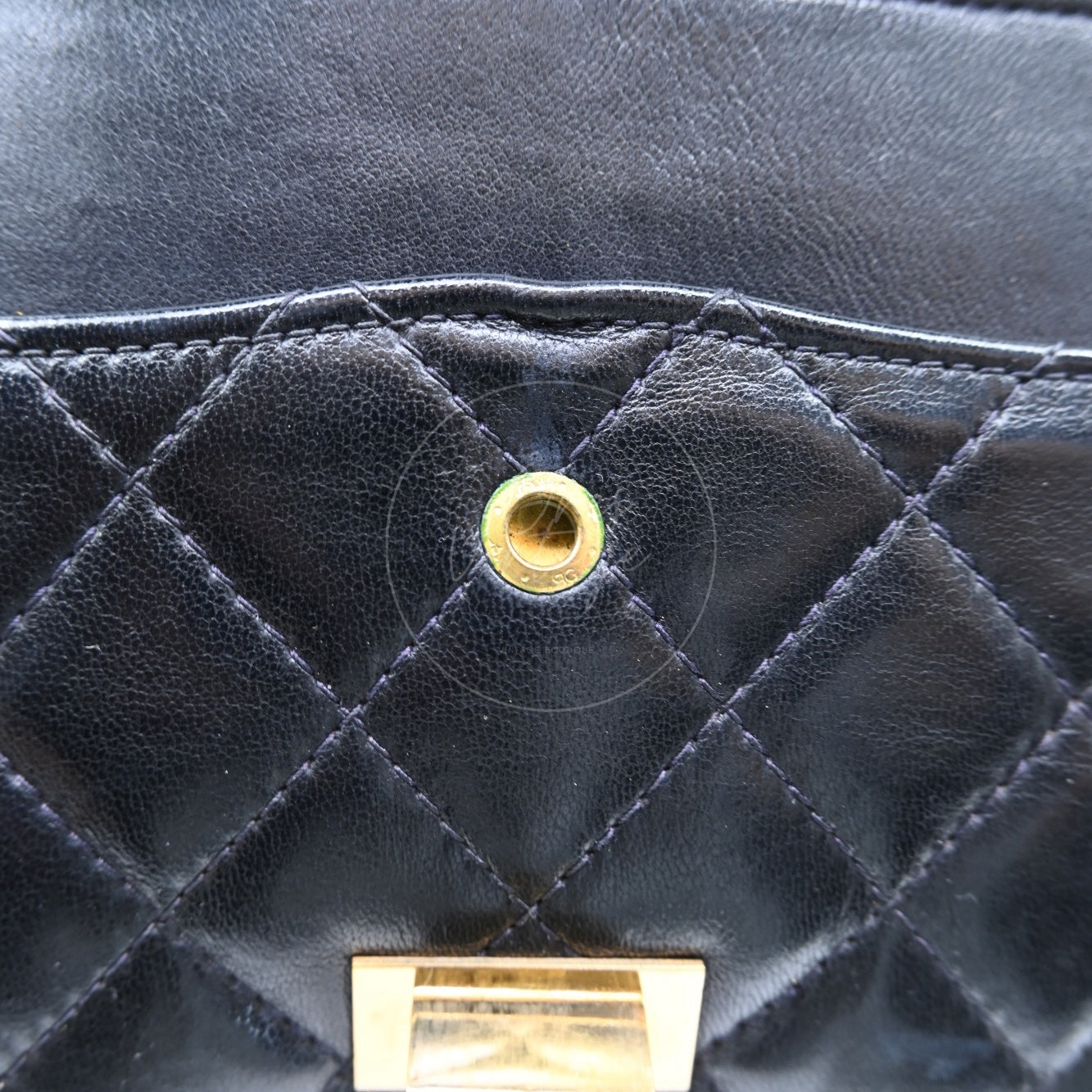Chanel 2.55 Lambskin Double Flap Bag GHW Black