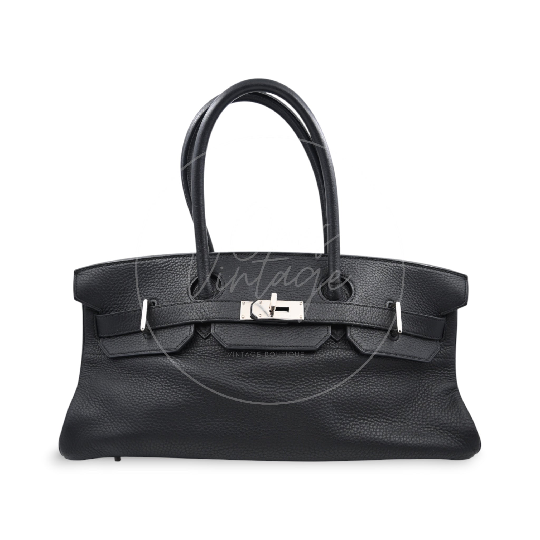 Hermes Birkin Shoulder PHW Black Square J