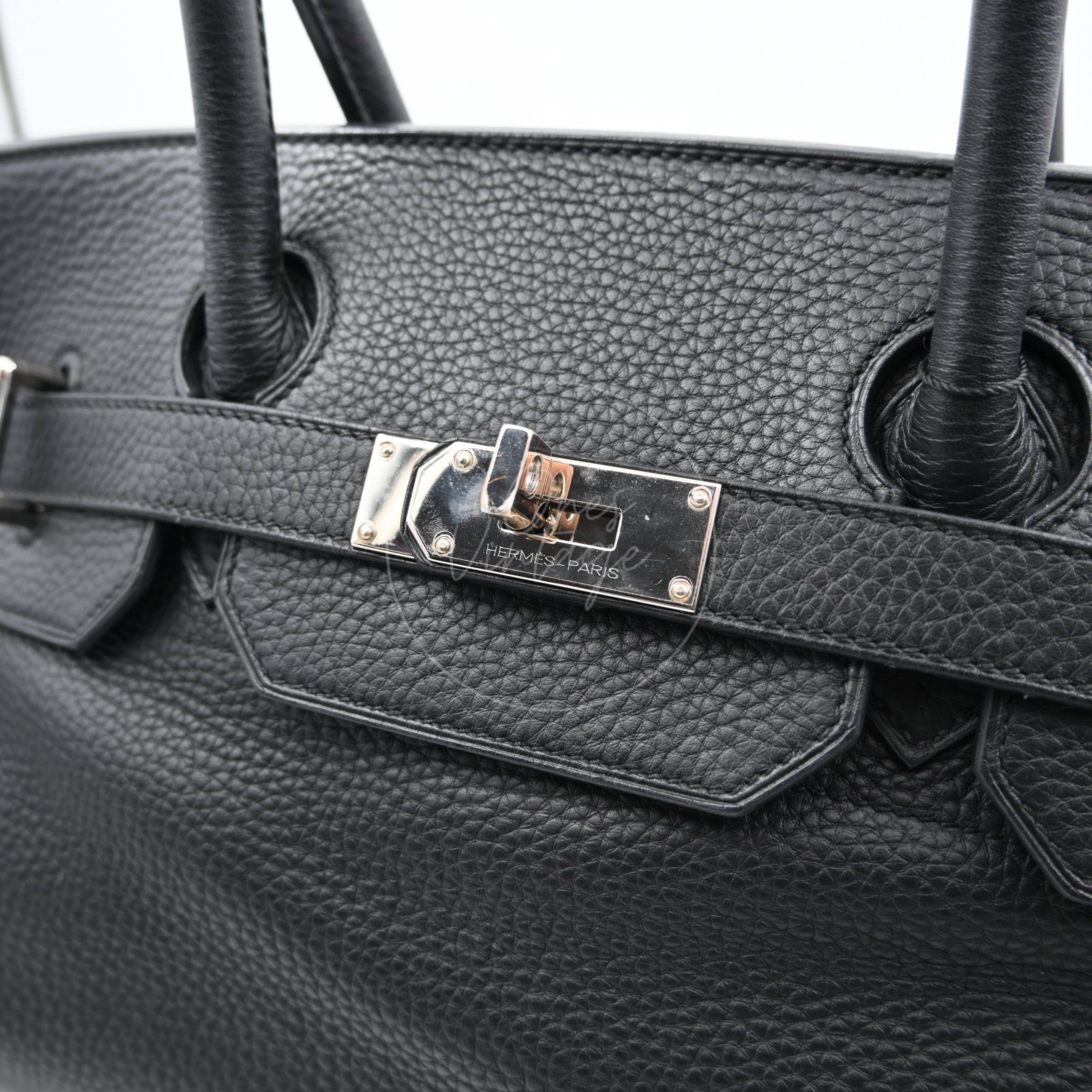 Hermes Birkin Shoulder PHW Black Square J