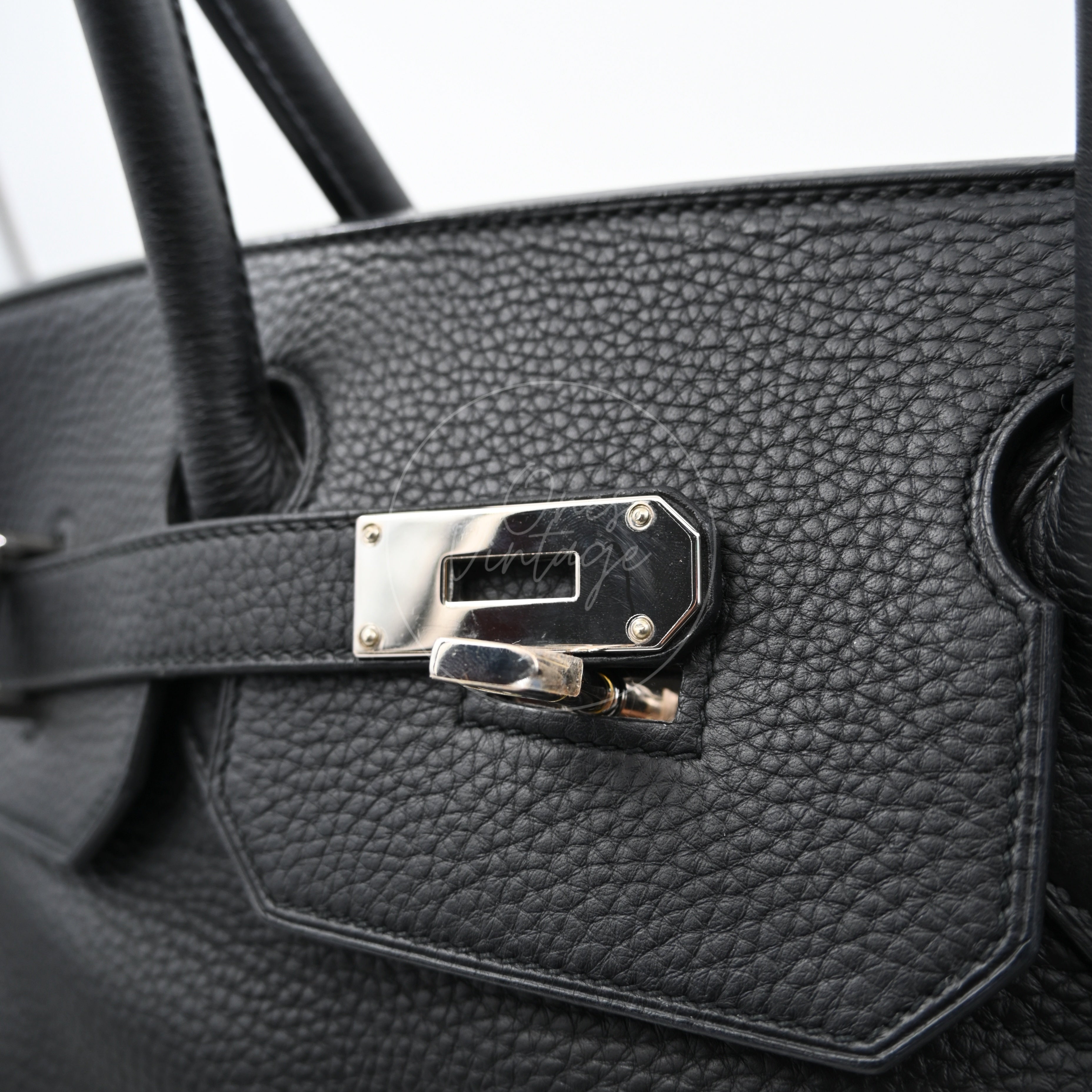 Hermes Birkin Shoulder PHW Black Square J