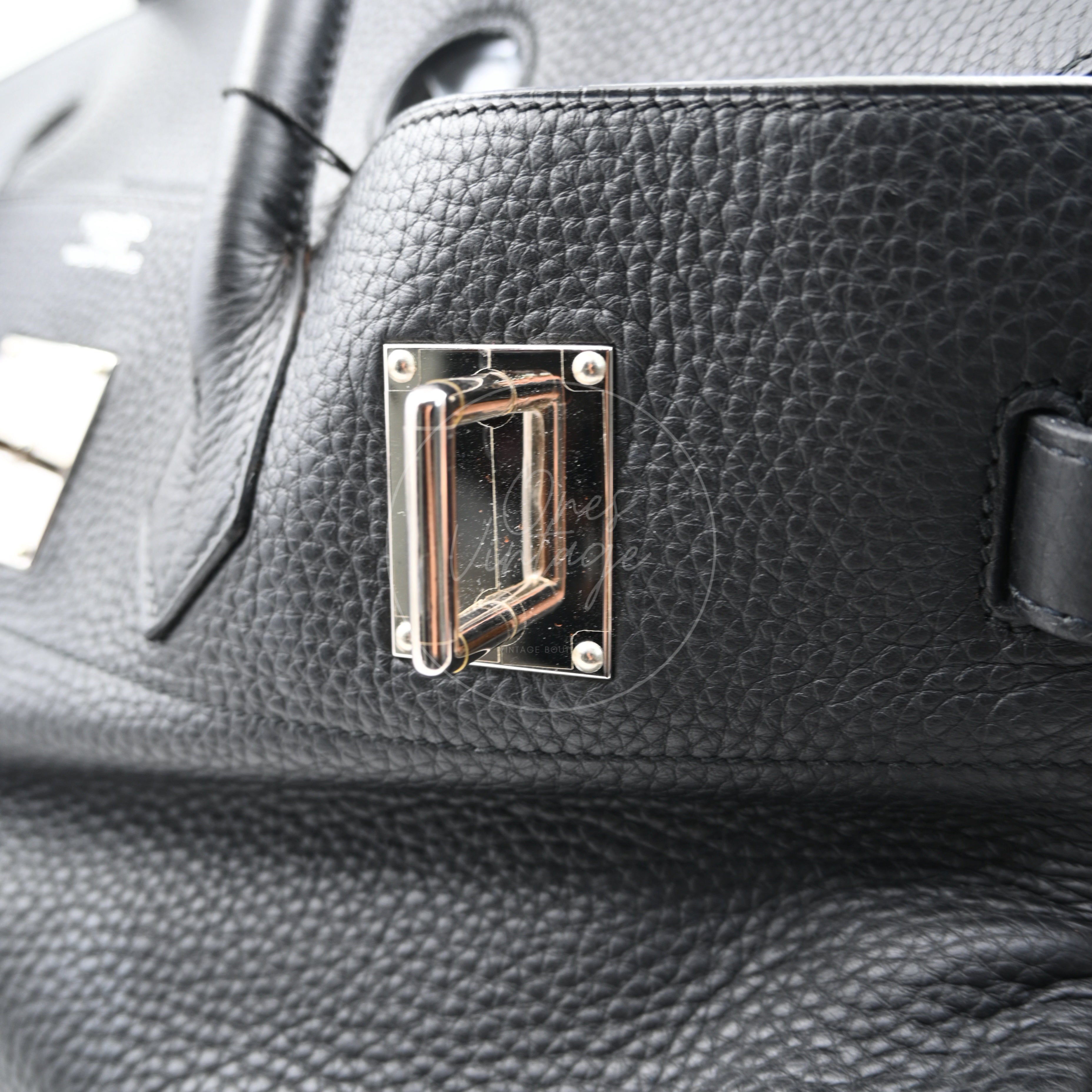 Hermes Birkin Shoulder PHW Black Square J