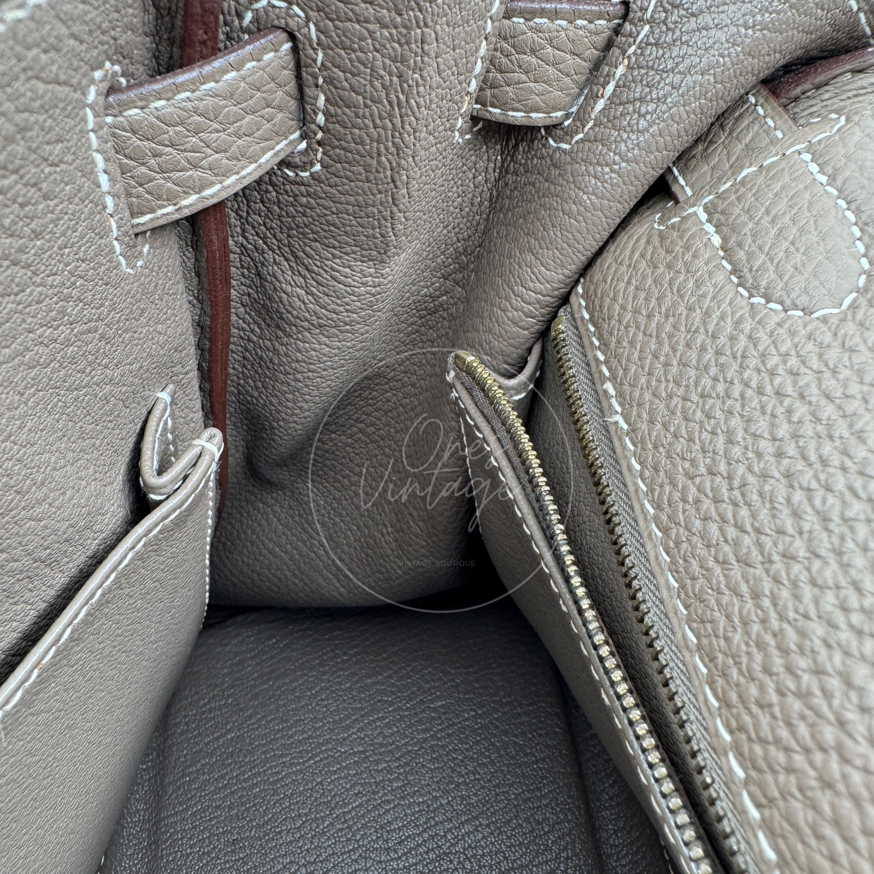 Hermes Kelly 28 Togo Etoupe GHW Stamp T