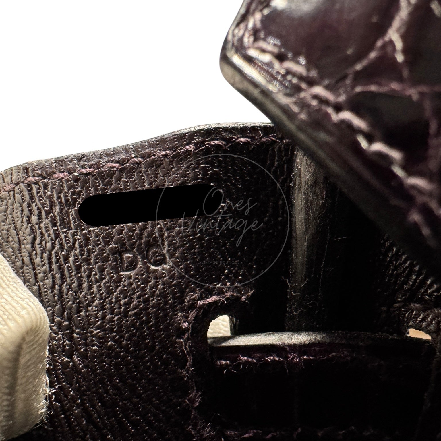 Hermes Birkin 25 Shiny Niloticus Crocodile Bag GHW Dark Purple Stamp T