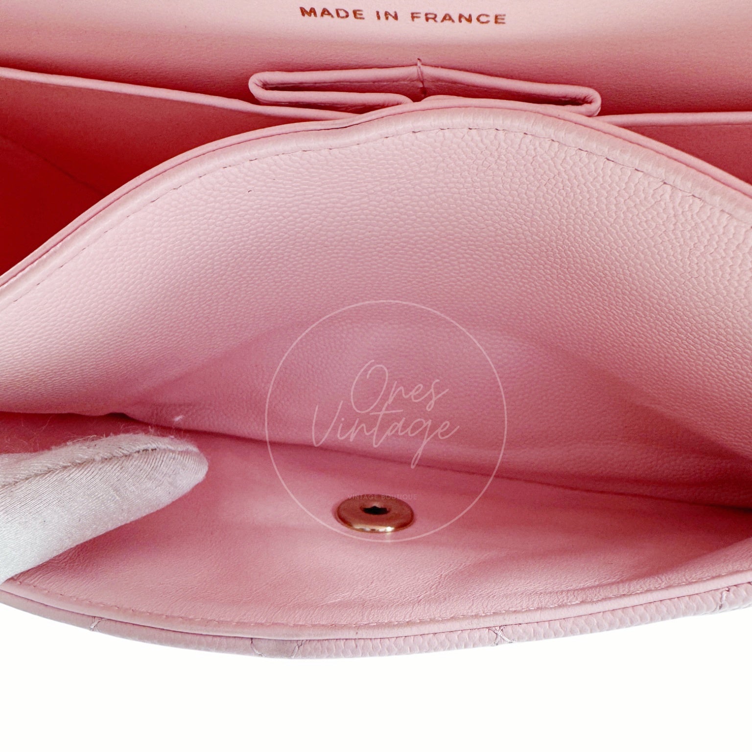 Chanel Caviar 22A Small Classic Double Flap Bag 23 GHW Pink 2022