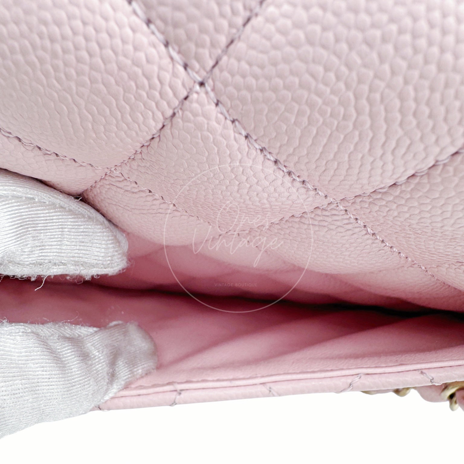 Chanel Caviar 22A Small Classic Double Flap Bag 23 GHW Pink 2022
