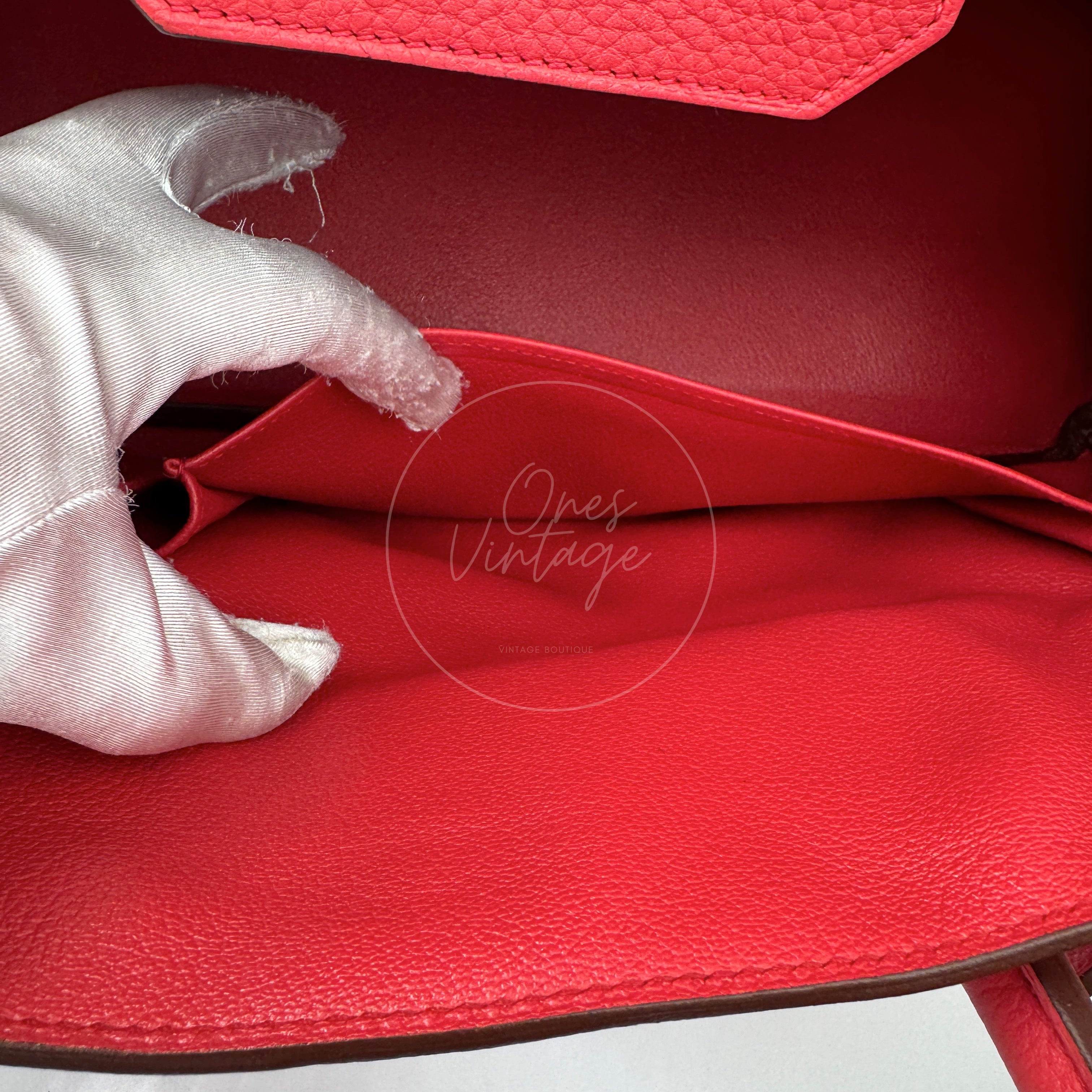 Hermes Shoulder Birkin PHW Red Square N