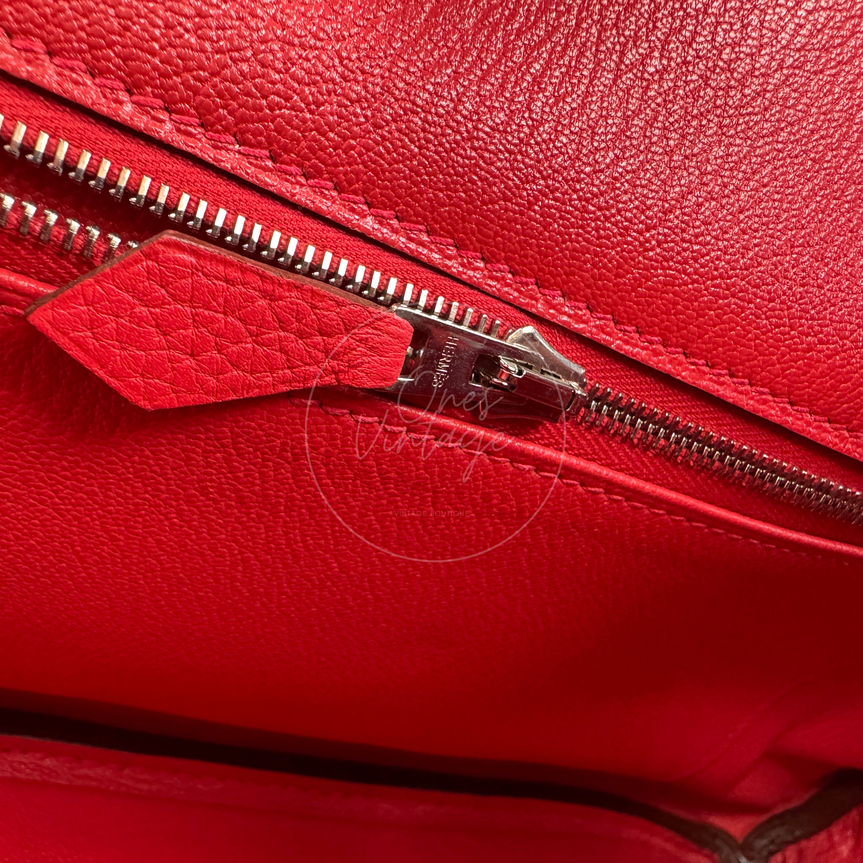 Hermes Shoulder Birkin PHW Red Square N