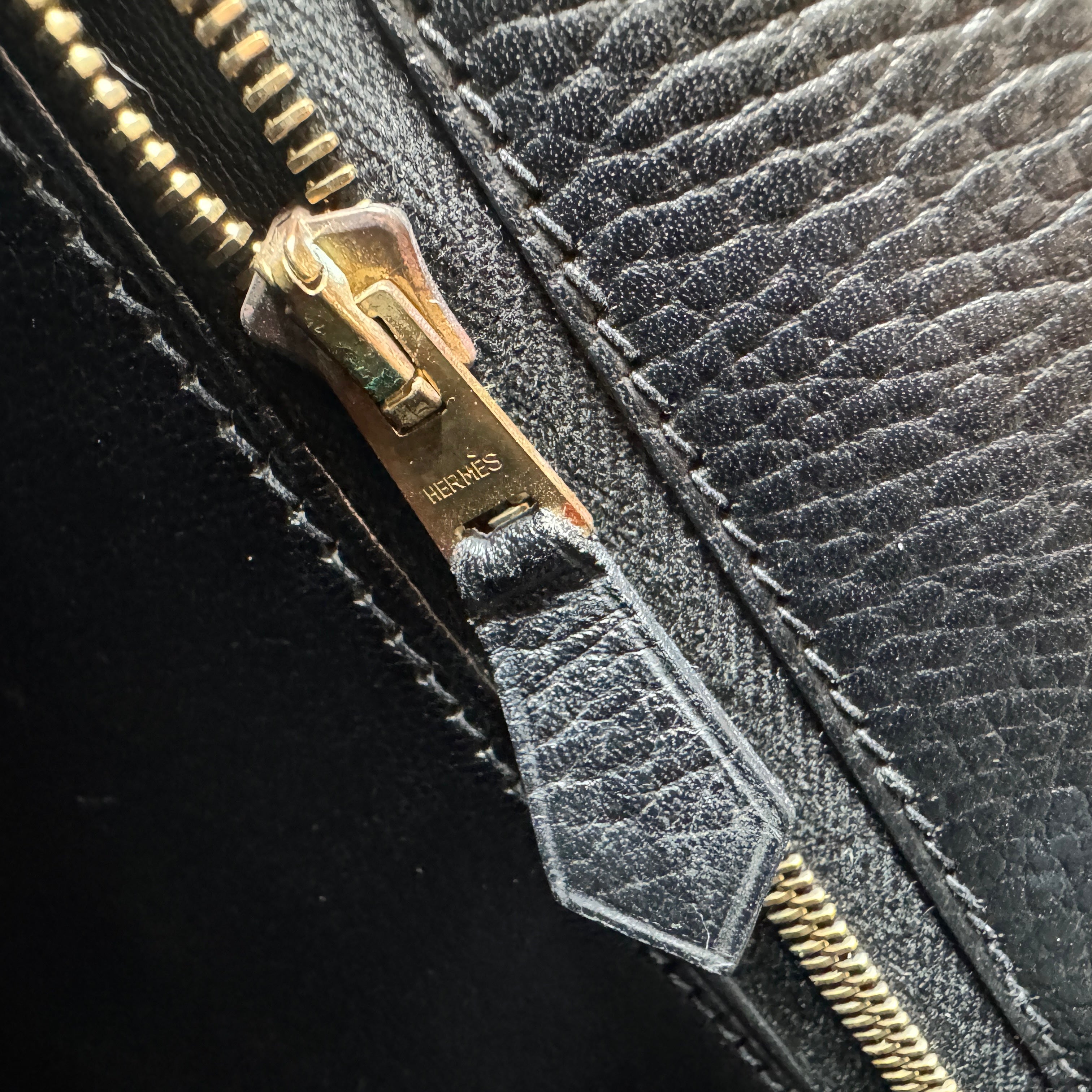 [Pre-owned Hermes Kelly 28 K28 Black Ardennes Stamp Square C handbag