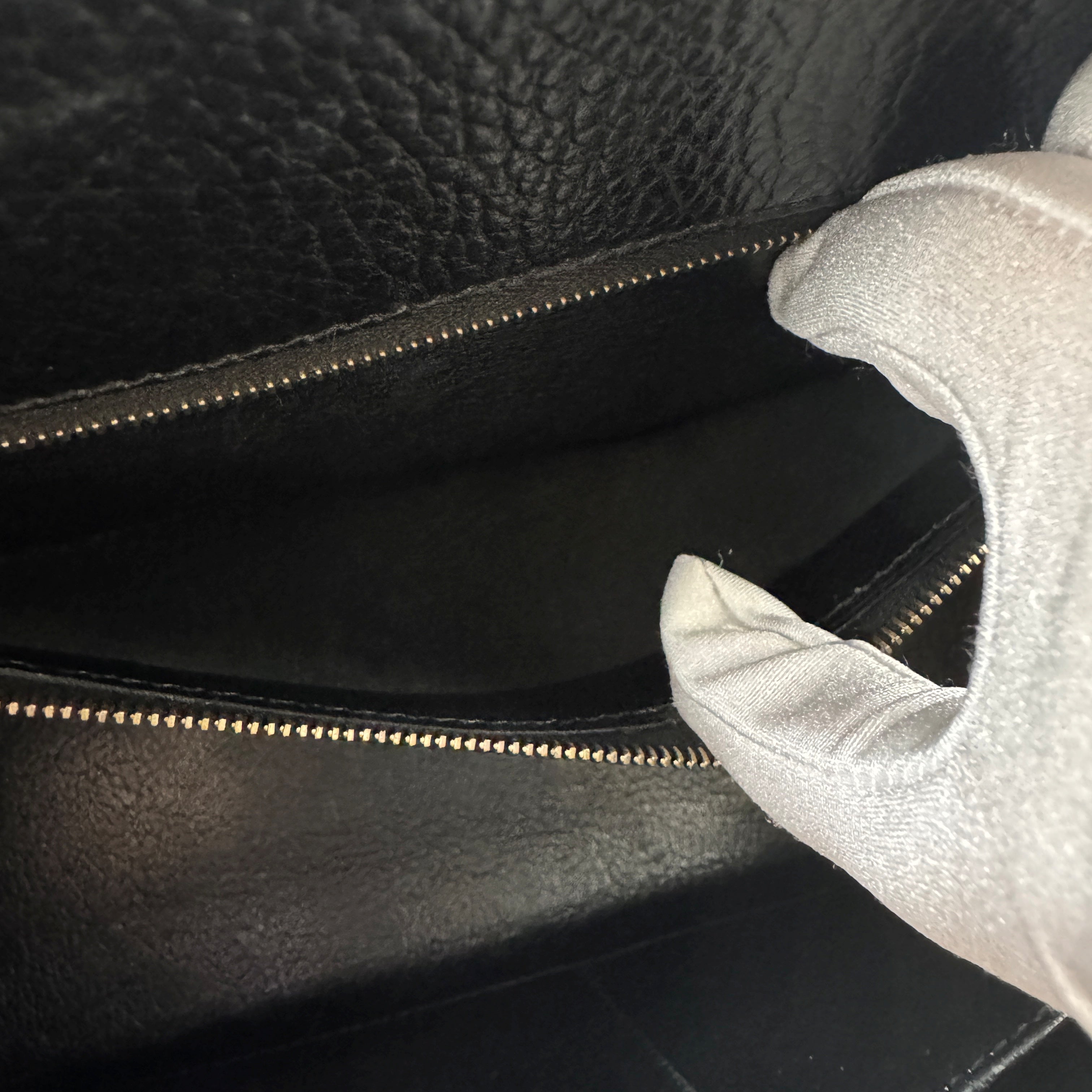 [Pre-owned Hermes Kelly 28 K28 Black Ardennes Stamp Square C handbag