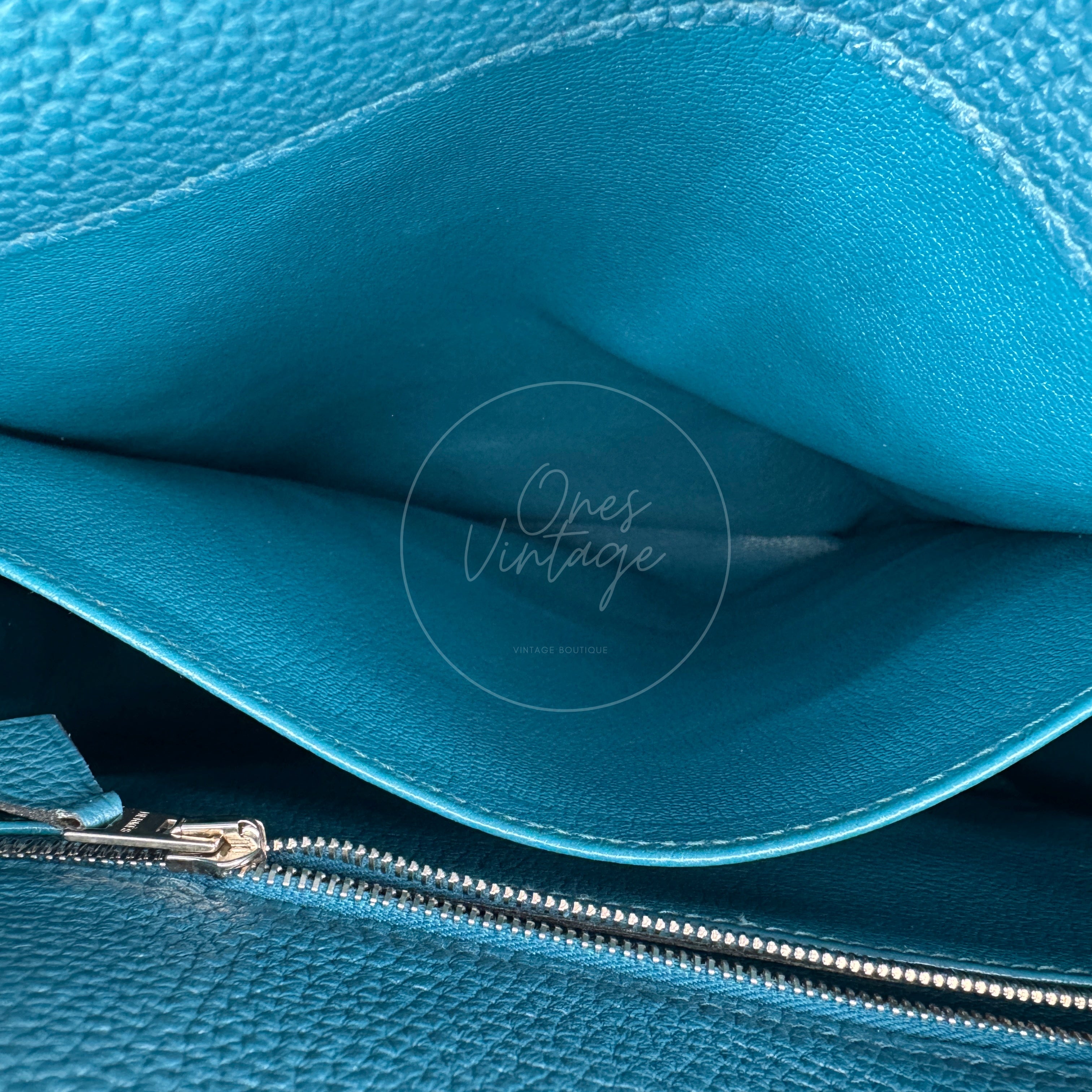 Hermes So Kelly 26 Shoulder Bag PHW Turquoise Square O