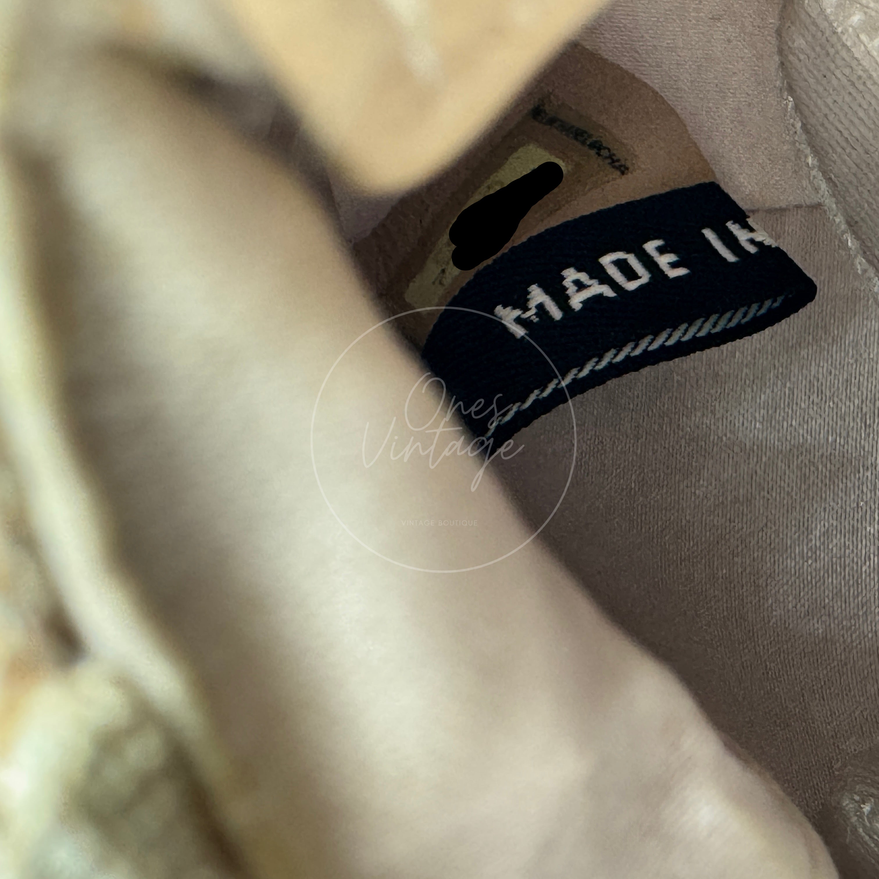 Chanel vintage 7-series serial number hologram sticker and MADE IN fabric label detail