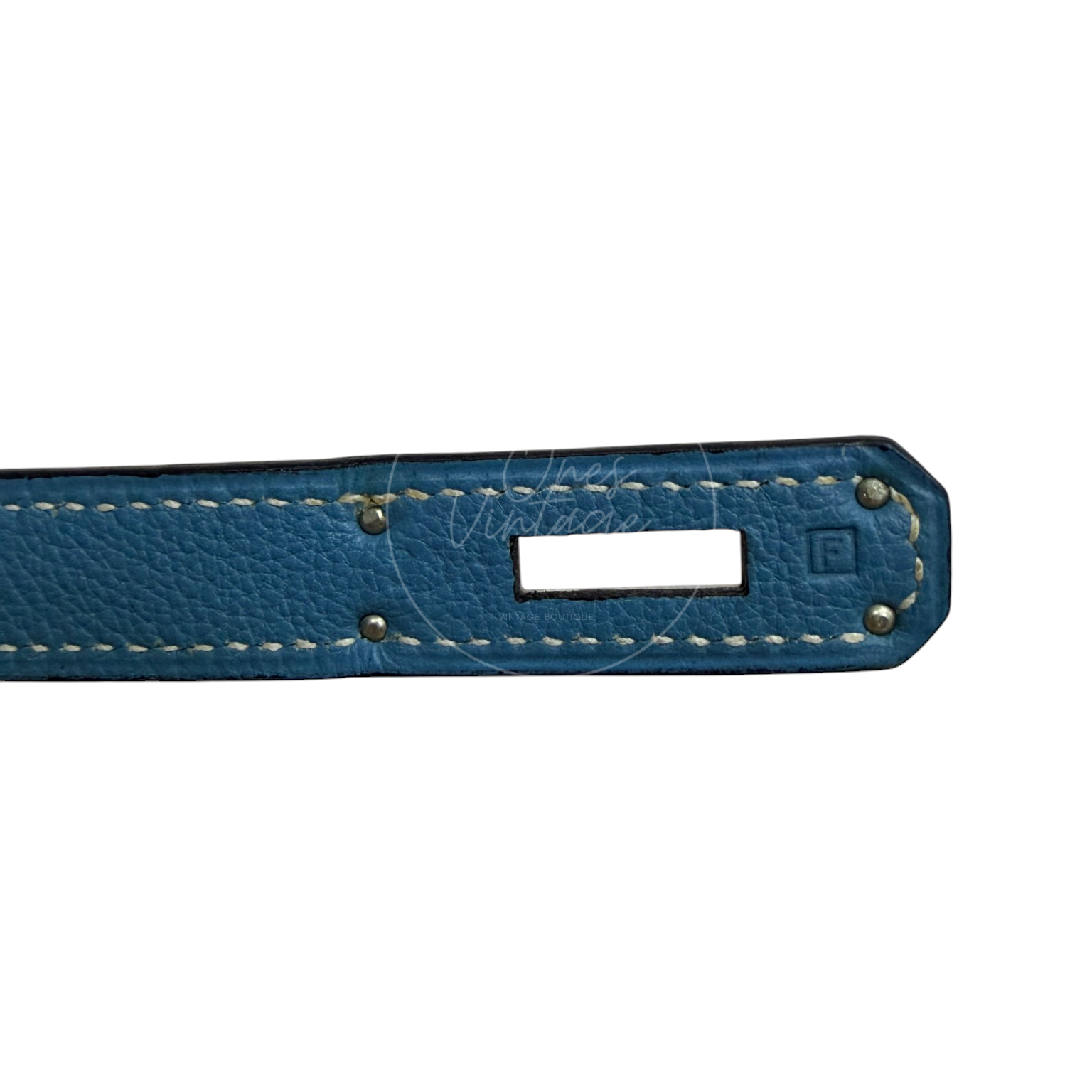 Hermes Birkin 30 Denim Tolie PHW Blue Square F