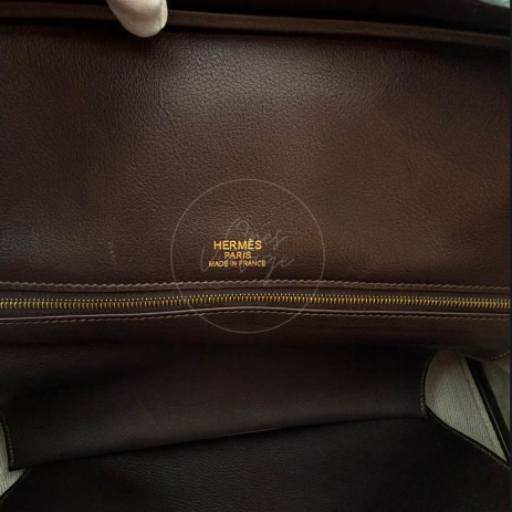 Hermes Birkin 35 Grizzly Brown Suede Square P