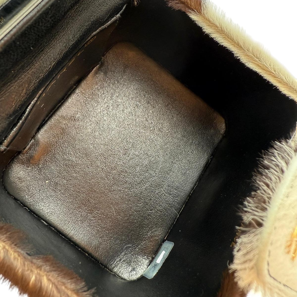 Chanel Square Vanity Box Brown and White Cow Print Pony Hair Antique Ghw Series 3