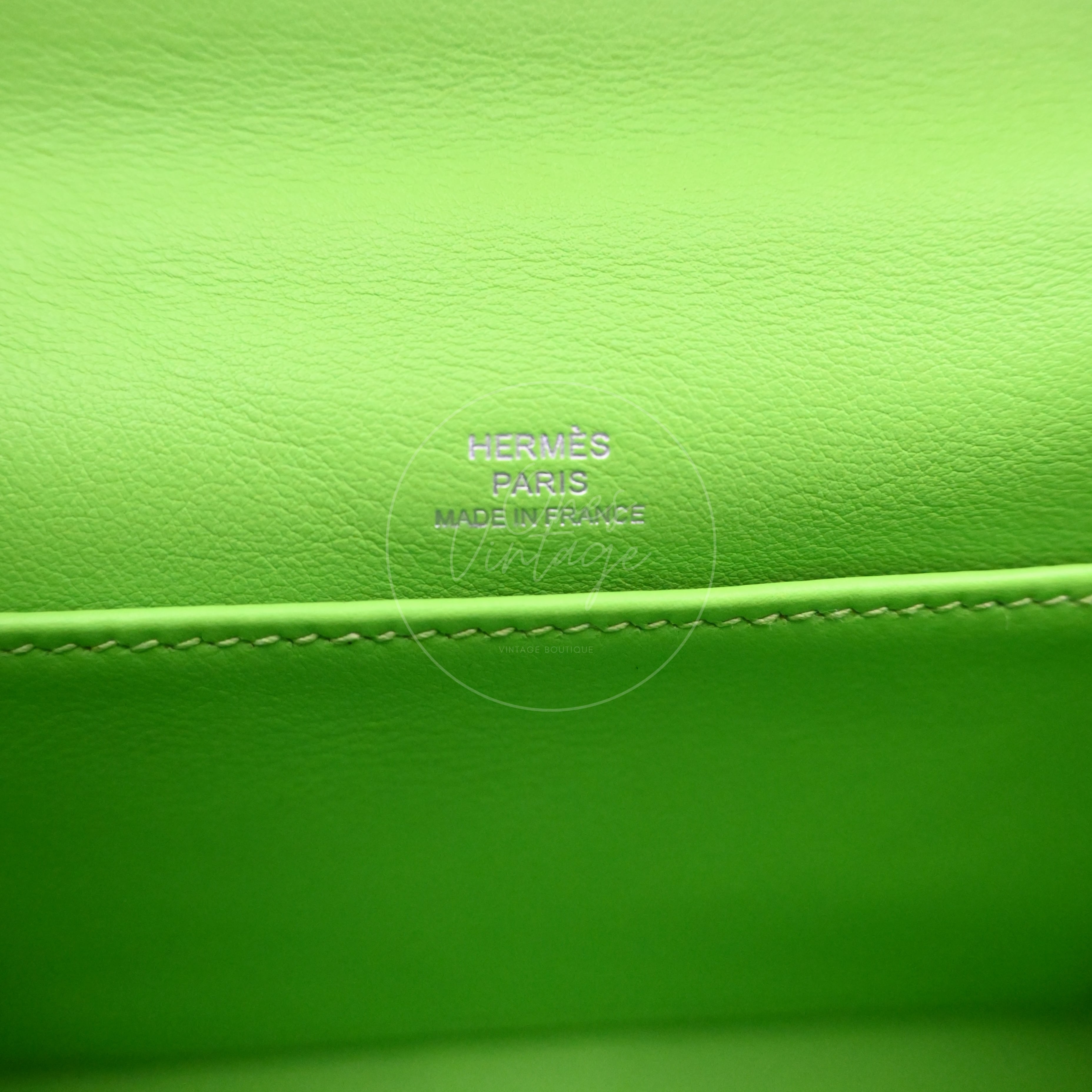 Hermes Mini Kelly Pochette Swift PHW Apple Green Square P