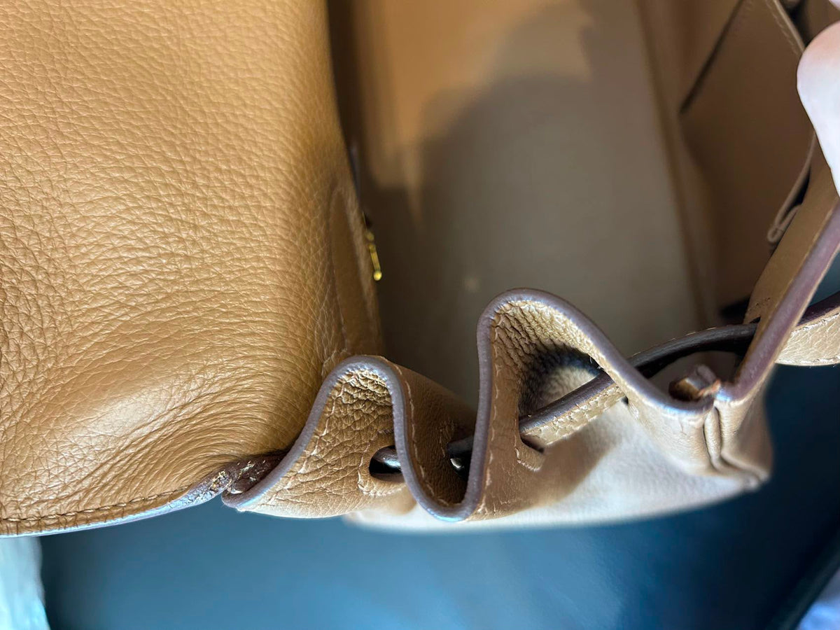 Hermes Kelly shoulder fringe Milk Tea